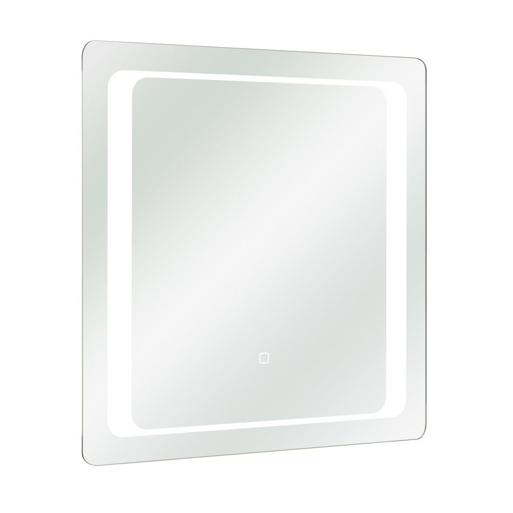 Lomadox Badspiegel MURCIA-66, Spiegel 70x70 cm inkl. LED Beleuchtung mit Touch Bedienung 70/70/3 cm