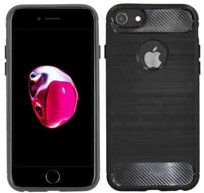 cofi1453 Handyhülle Silikon Hülle Carbon für Apple iPhone 8, Case Cover Schutzhülle Bumper