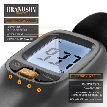 Brandson Elektrowerkzeug-Set, digitales Schallpegelmessgerät 35 dB(A) bis 130 dB(A), LCD-Display