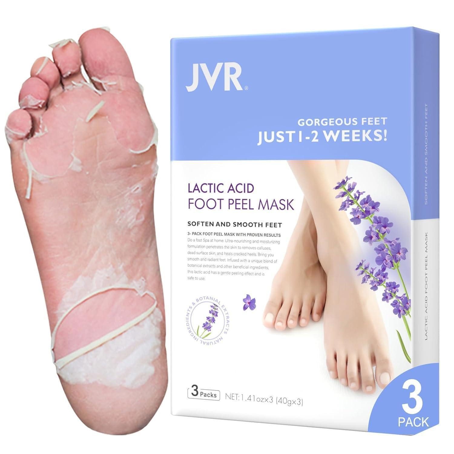 LuxusKollektion Fußmaske Fußmaske 3 Paar Milchsäure Fußpeeling Hornhaut Socken Lavendel