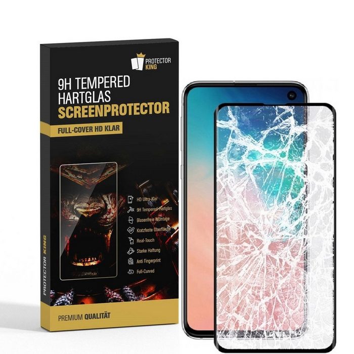 Protectorking Schutzfolie 1x 9H Hartglas für Samsung Galaxy S10e FULL COVER (1-Stück 1-Set) HD KLAR FULL COVER DISPAYSCHUTZ VOLLSTÄNDIGE EDGE-TO-EDGE-ABDECKUNG