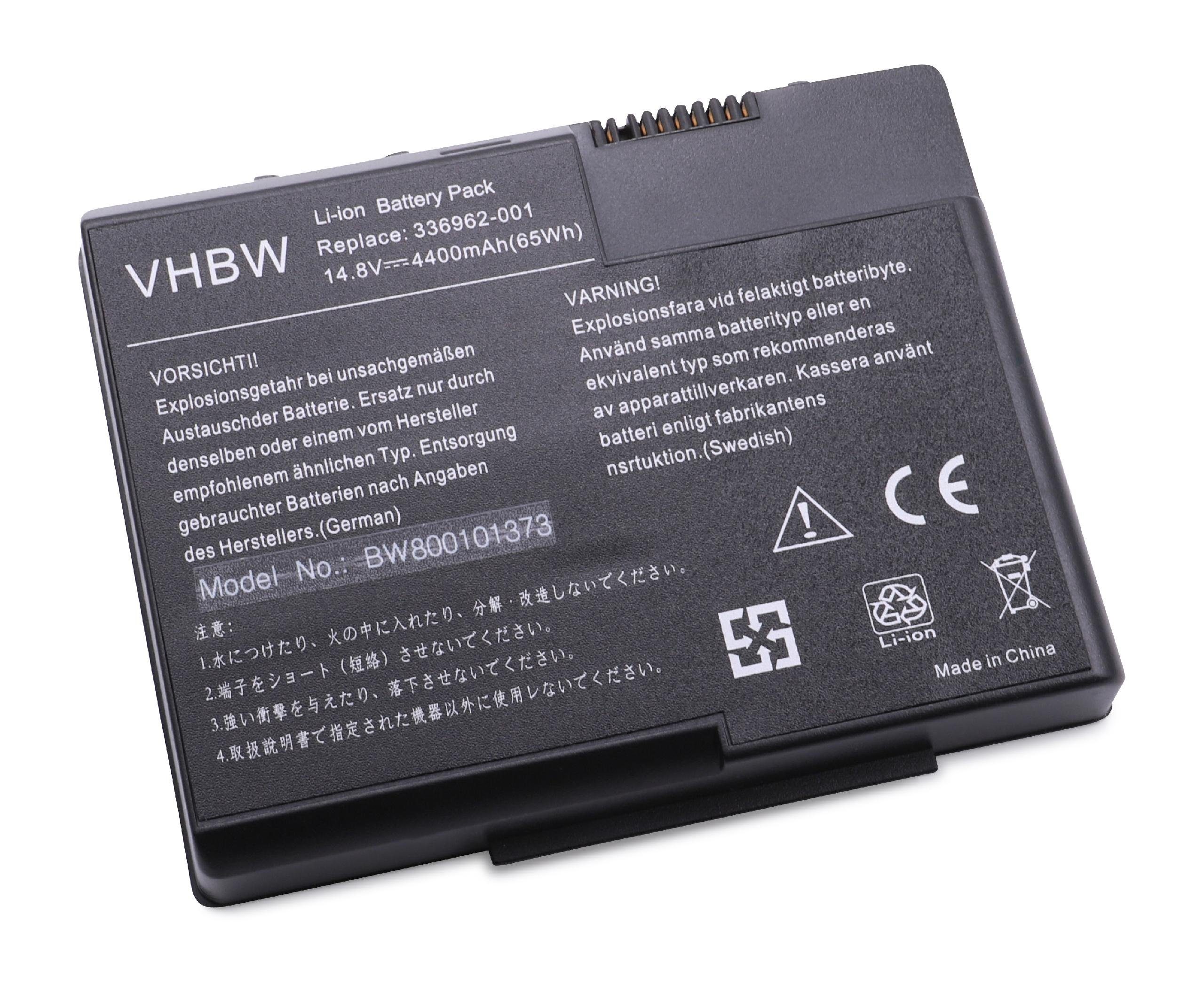 vhbw passend für HP Pavilion zt3116EA (DX683E), zt3120EA (DV290E), zt3120EA Laptop-Akku 4400 mAh