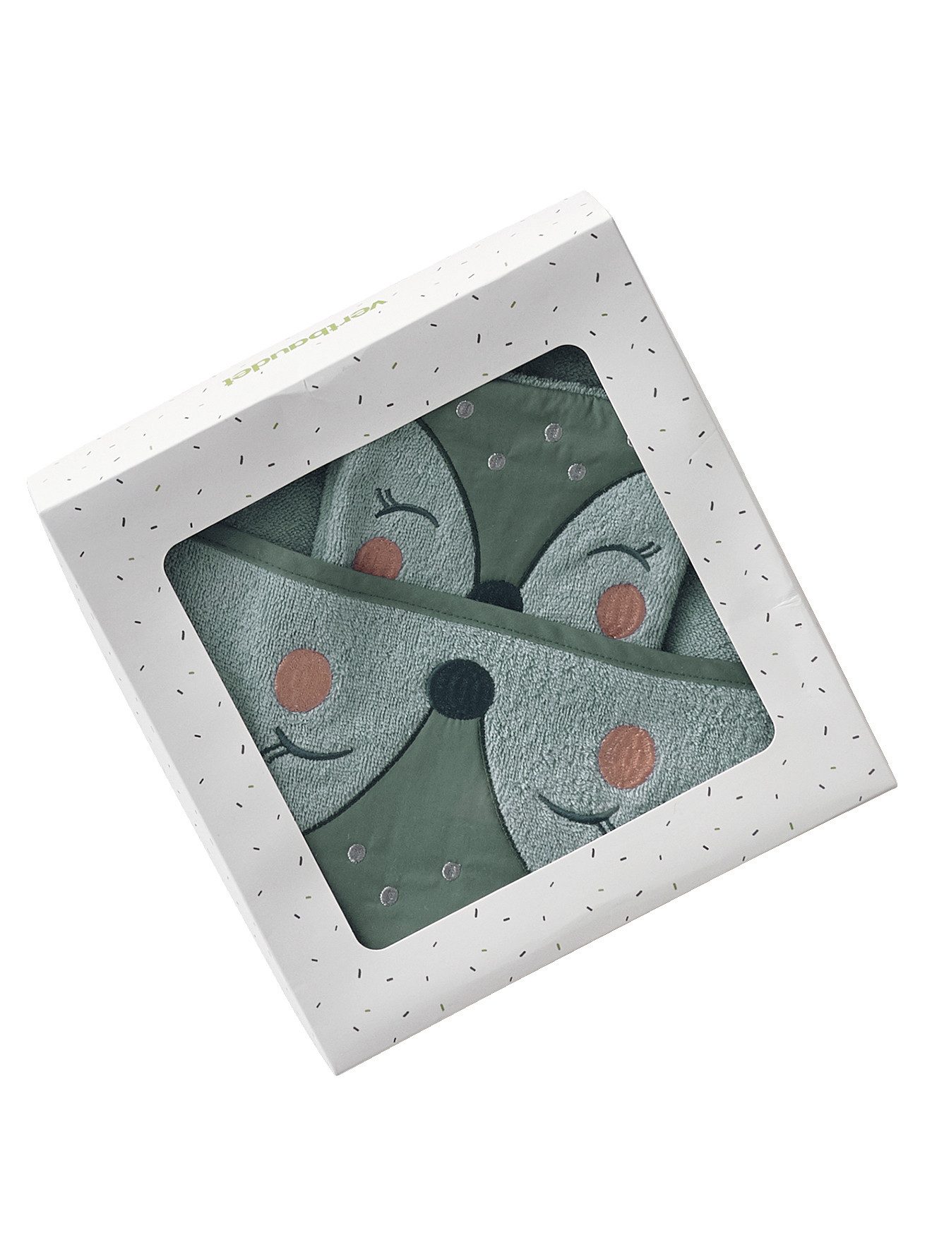 vertbaudet Kapuzenhandtuch Baby-Set: Badetuch und Waschhandschuh REH günstig online kaufen