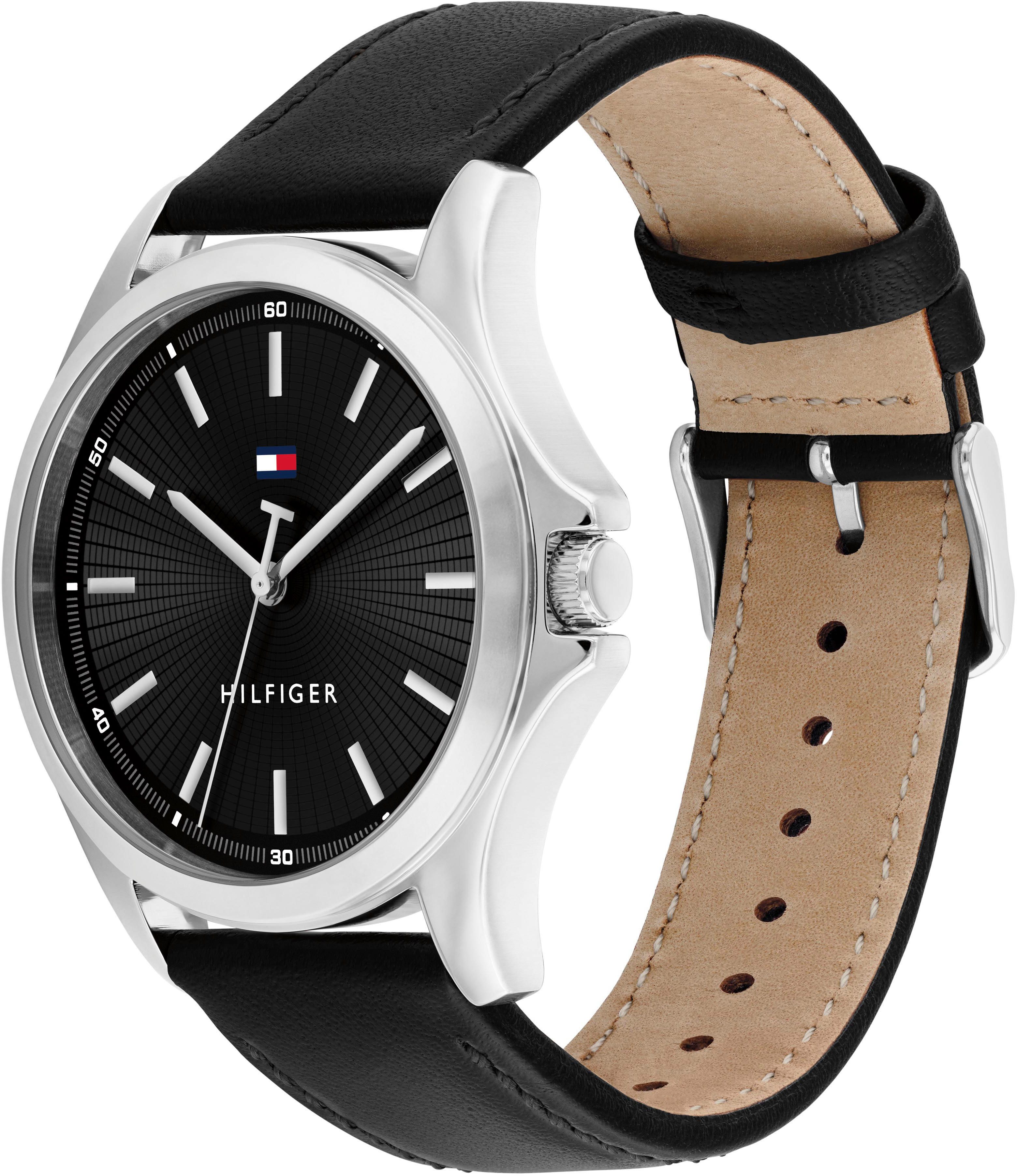 Tommy Hilfiger Quarzuhr BRUCE 1710668, Armbanduhr, Herrenuhr, Lederarmband, günstig online kaufen