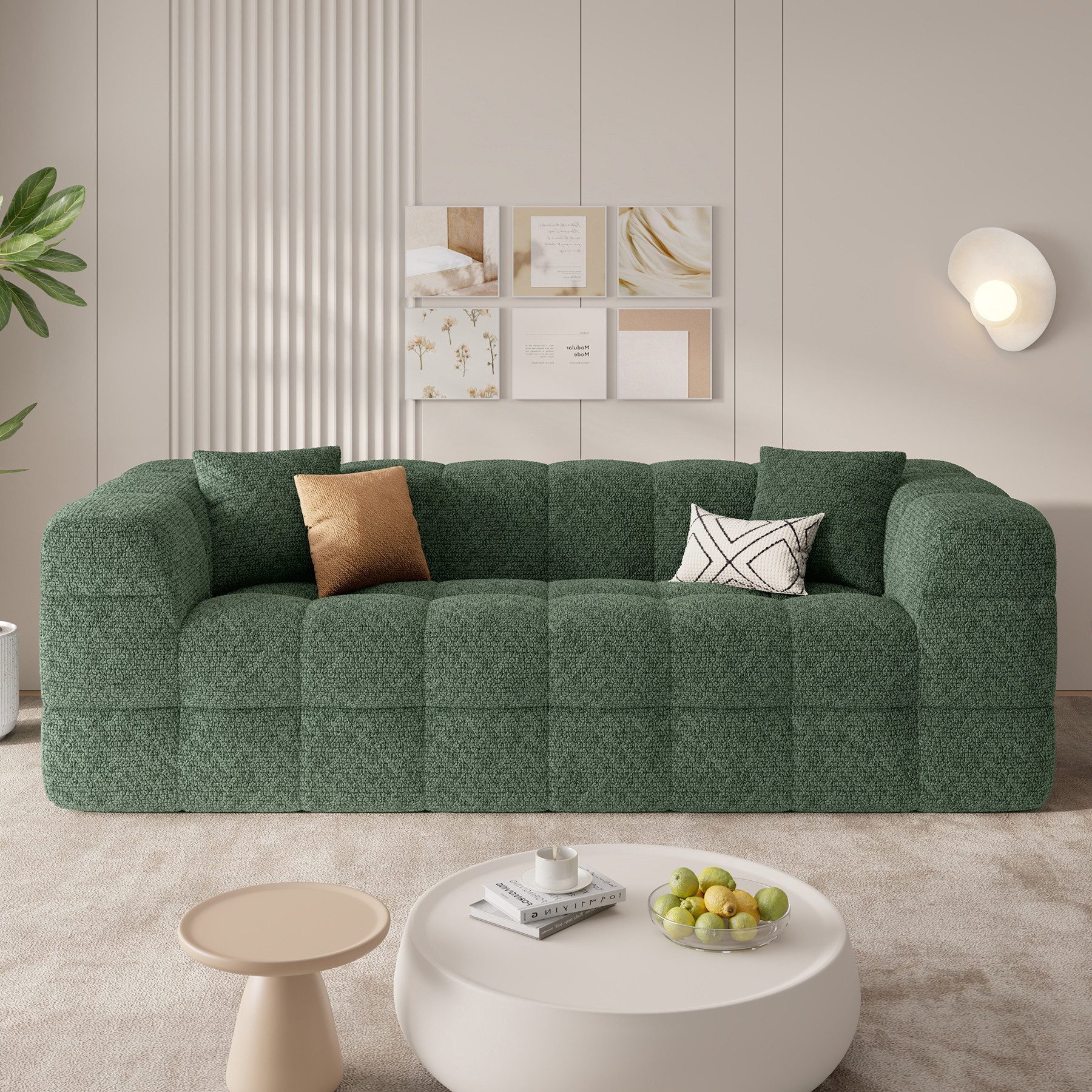 HawthyHome Sofa 2-3 Sitzer – 190 cm Chenille Wohnzimmersofa mit weicher Polsterung, 1 Teile, Modernes Design, keine Montage erforderlich & maximaler Sitzkomfort