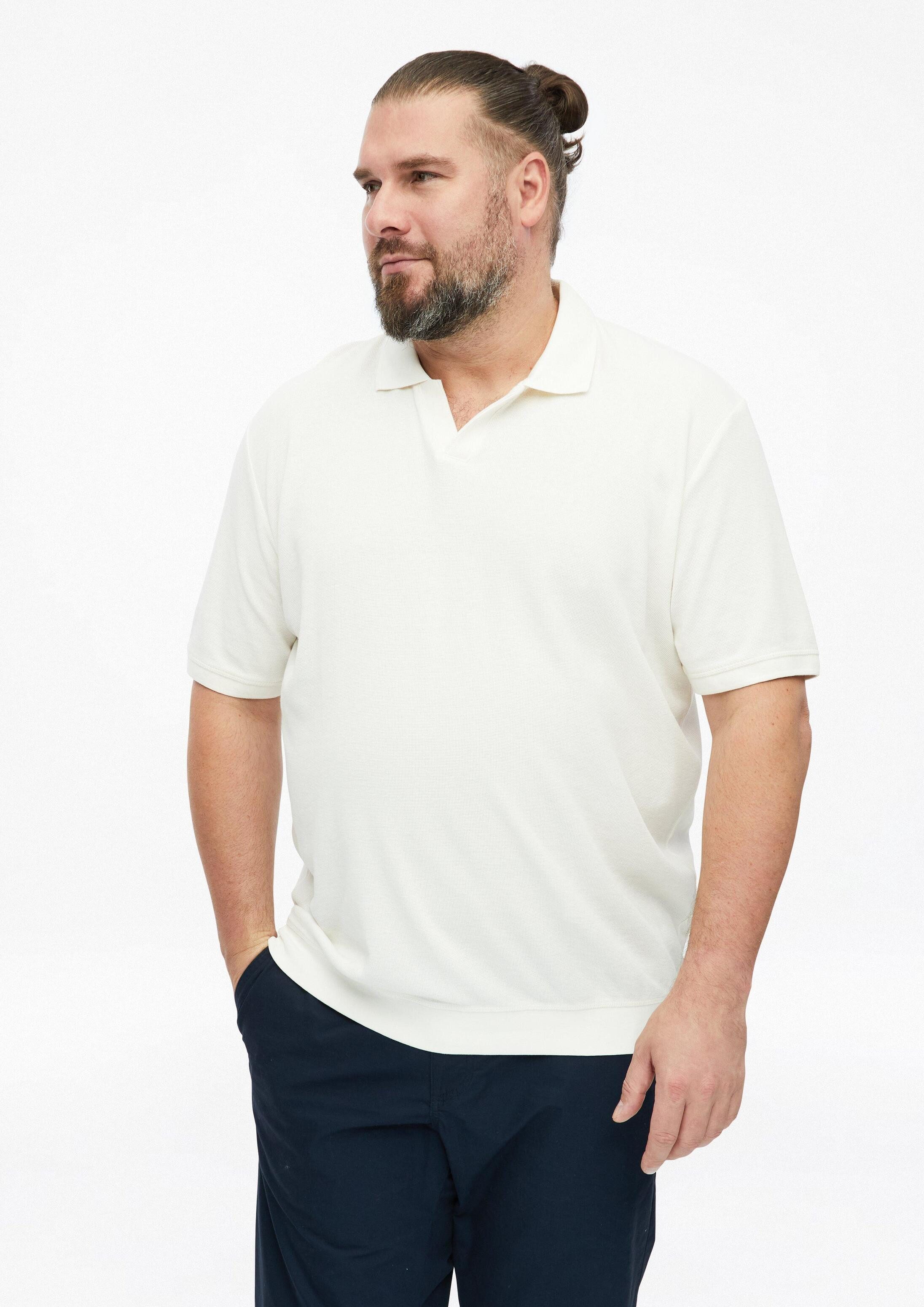 s.Oliver Kurzarmshirt Polo-Shirt Strukturiertes Poloshirt mit Bündchen