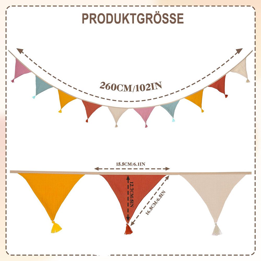 CLTYQ Wimpelkette Girlande Wimpelkette Kinderzimmer,Deko zum Aufhängen, Mäd günstig online kaufen