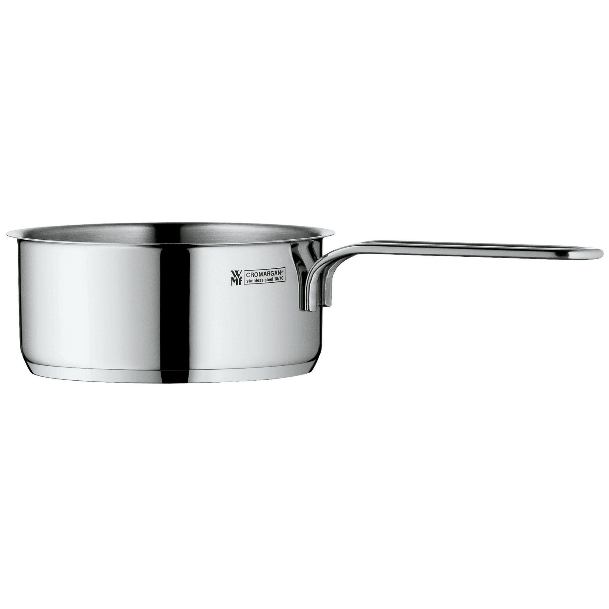 WMF Kasserolle Mini, Cromargan® Edelstahl rostfrei 18/10 (1x Stielkasserolle ohne Deckel 12 cm (Volumen 0,7l, Höhe 7,0 cm) - optimal für Herdplatten mit Ø 14,5 cm, 1-tlg., 1x Stielkasserolle ohne Deckel 12 cm für Herdplatten mit Ø 14,5 cm), Mini
