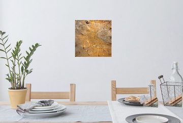 MuchoWow Wandsticker Metall - Rost - Gold - Grau - Textur (1 St), Wandaufkleber, Wandtattoo, Selbstklebend, Wohnzimmer, Schlafzimmer