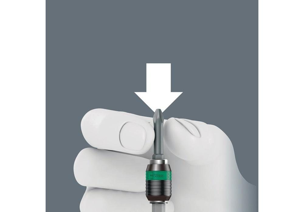 Wera Bit-Schraubendreher Bithalter 889/4/1 Außen/Innensechskant1/4Zoll L.75mm magnetisch Schnellwechselfutter/Einhandbedienung