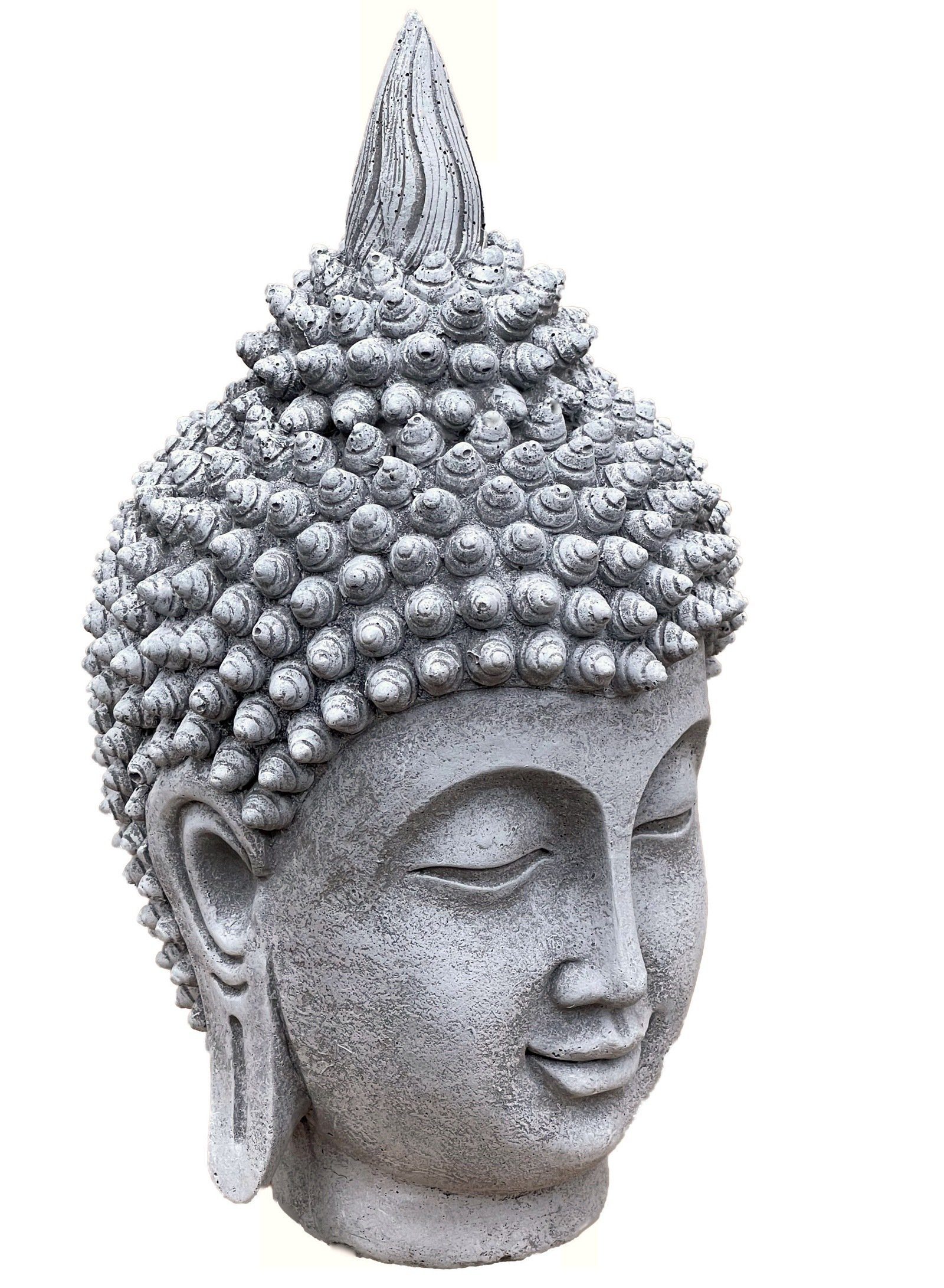 Stone and Style Gartenfigur Frostfeste Steinfigur Shiva Kopf meditativ