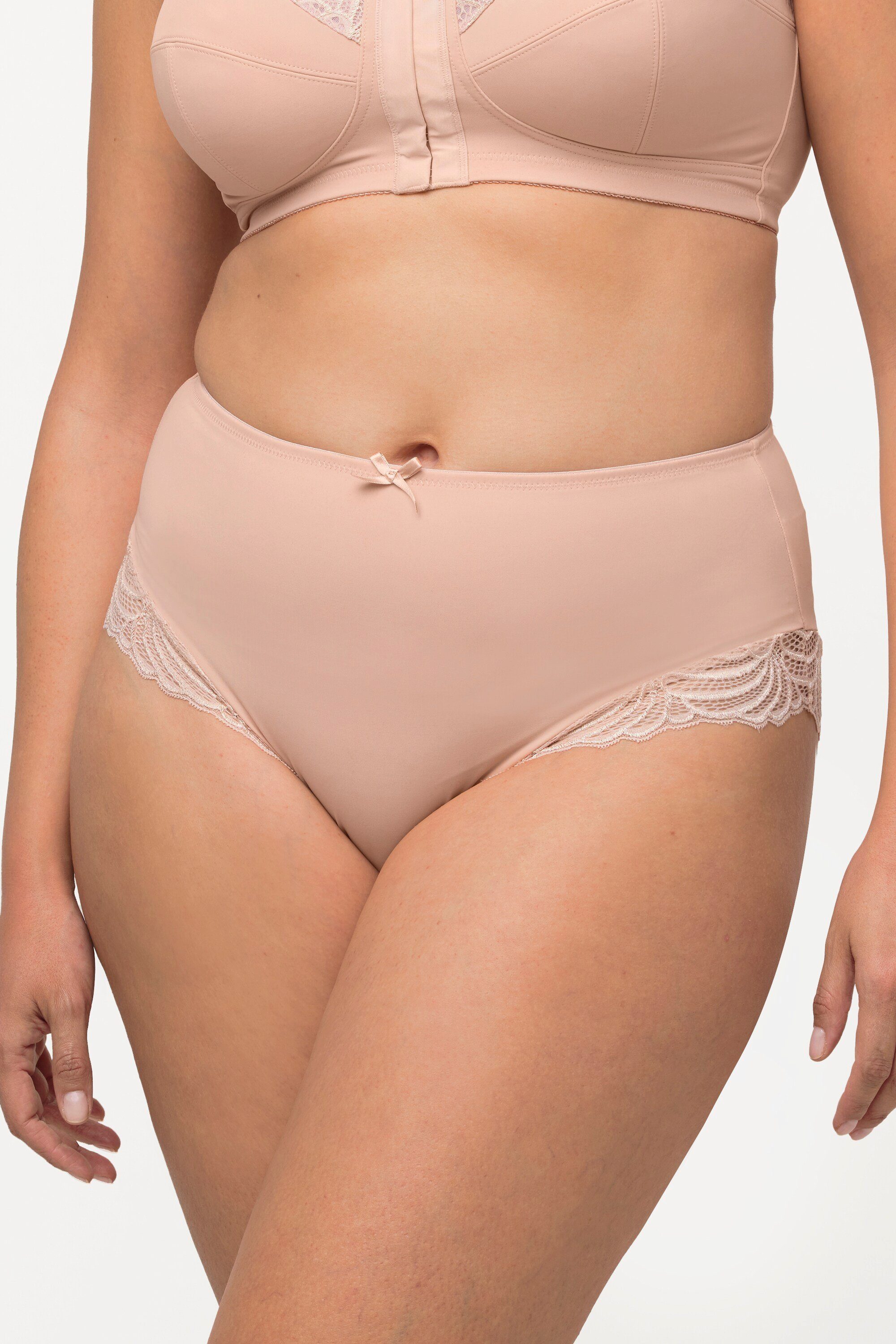 Miederhose Midislip seitlich transparente Spitze