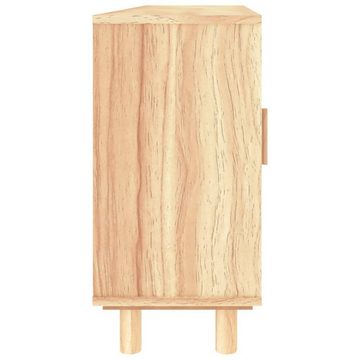 furnicato Sideboard Braun 105x30x60 cm Massivholz Kiefer und Natur-Rattan
