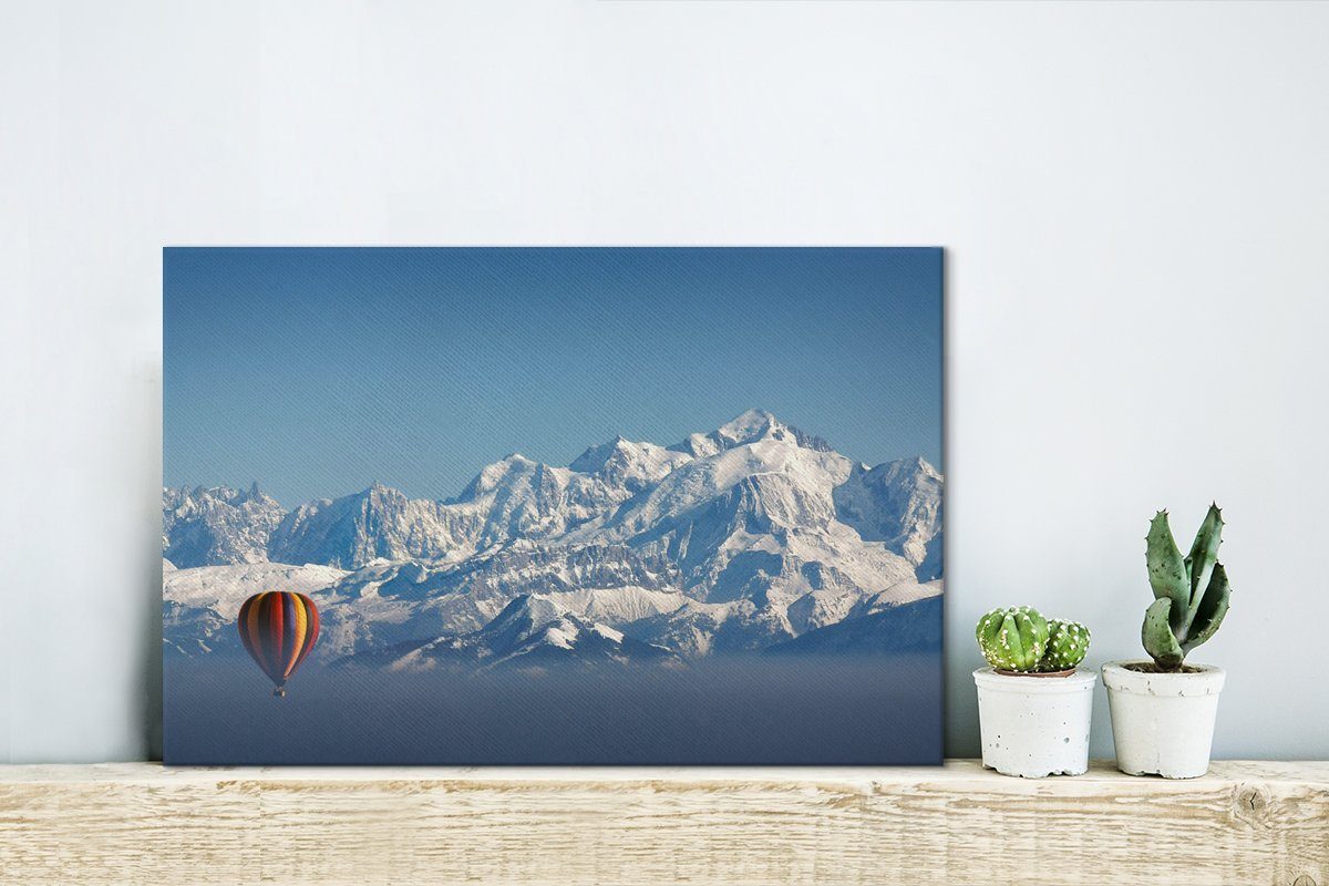 Aufsteigender Wanddeko, Leinwandbild (1 cm St), Aufhängefertig, Mont OneMillionCanvasses® Wandbild Ballon Leinwandbilder, Blanc, am 30x20