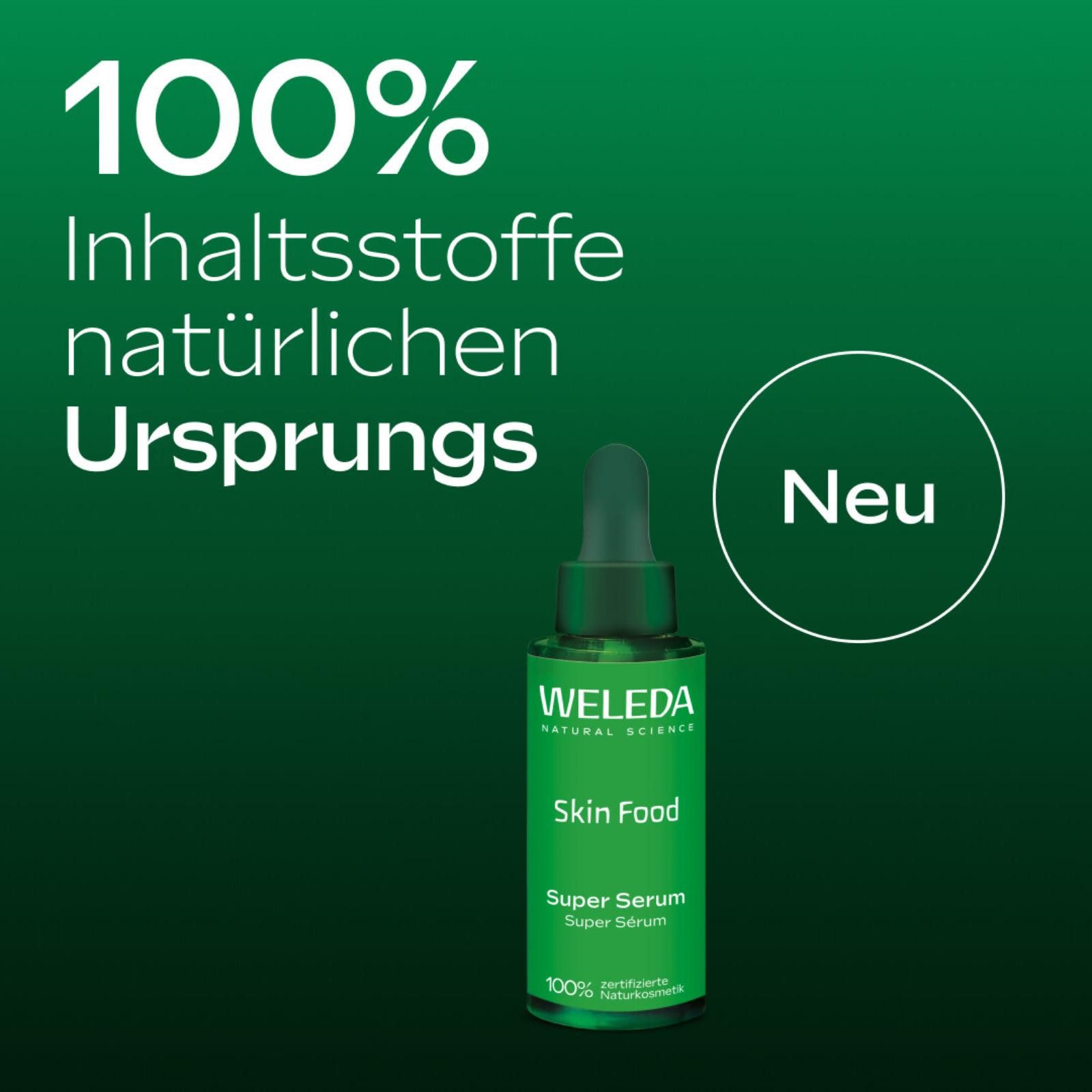 WELEDA Gesichtsserum SKIN FOOD SUPER SERUM, stärkt die Haut, verleiht ihr natürlichen Glow und neue Strahlkraft