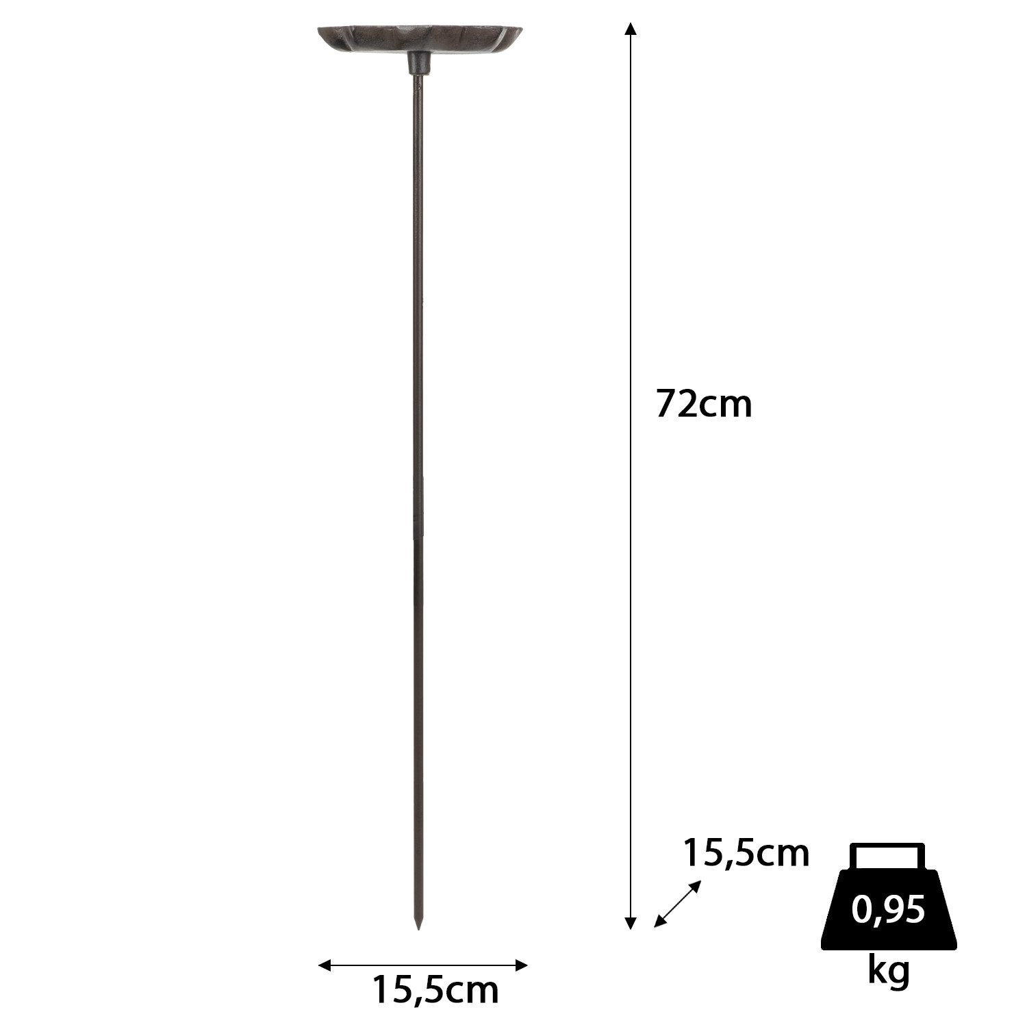 Moritz Vogeltränke Vogeltränke Gusseisen Blüte auf Stab 72 cm