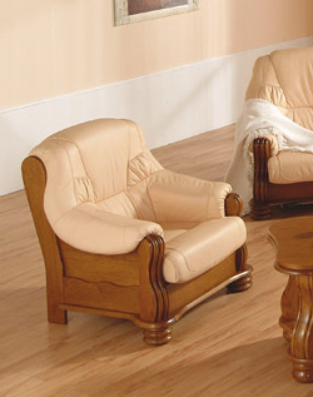 Xlmoebel Sessel Klassischer Ledersessel mit elegantem Design und hohem Sitzkomfort (Sessel 4062292119583), Hergestellt in Europa
