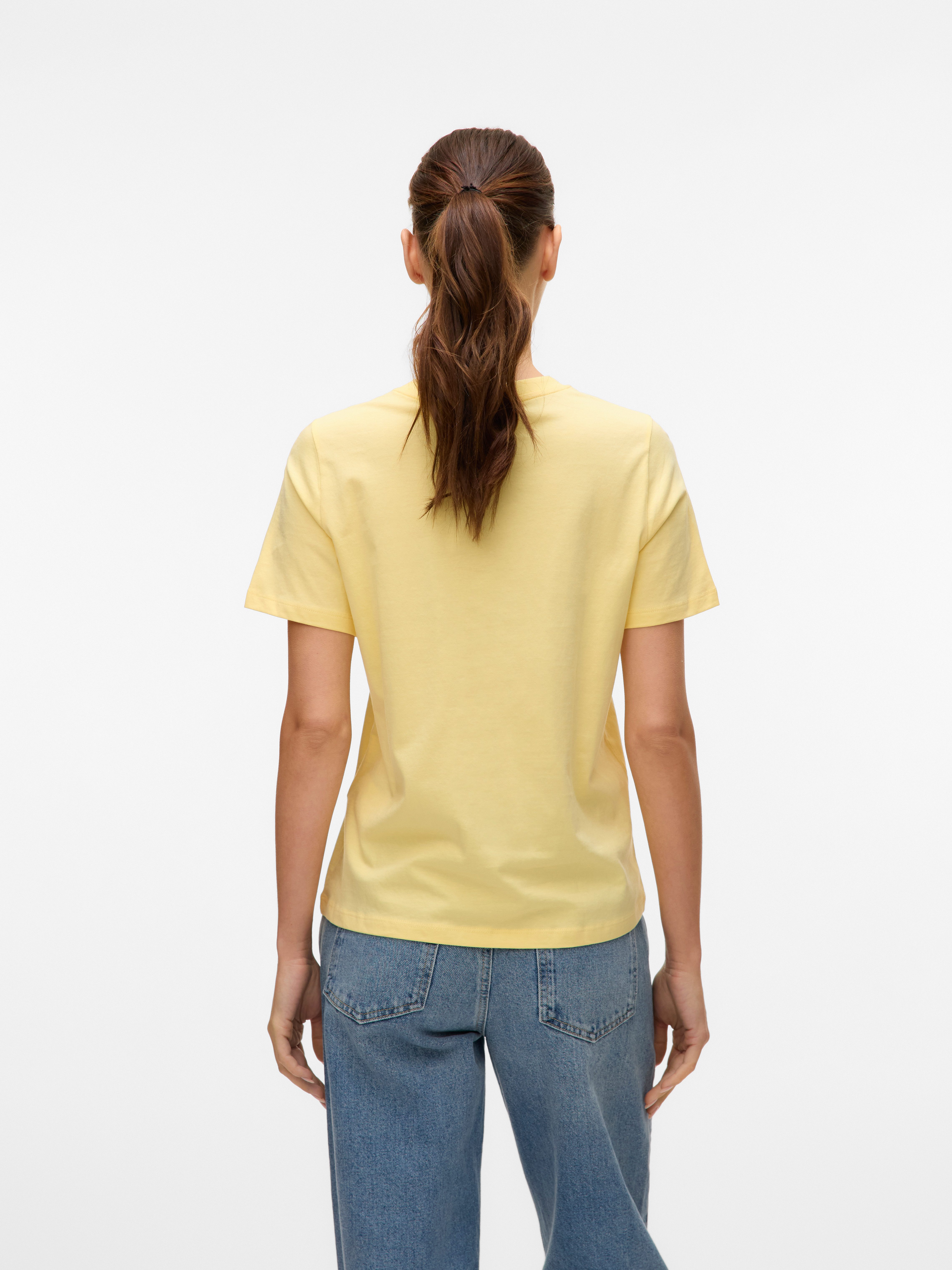 Vero Moda Kurzarmshirt VMPAULINA SS T-SHIRT GA JRS NOOS Baumwolle, regular fit
