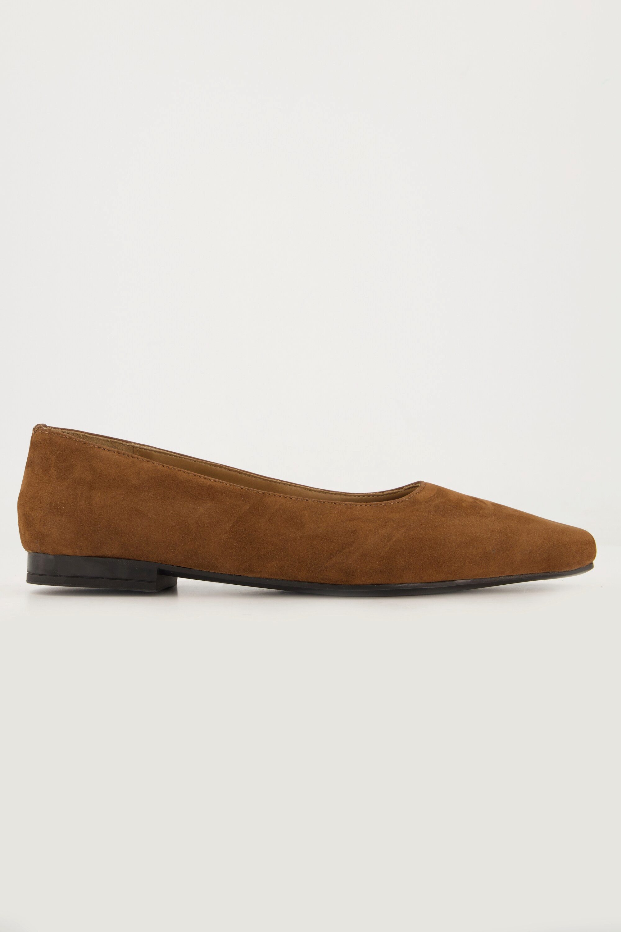 Ulla Popken Leder-Ballerinas Nubukleder Weite H günstig online kaufen