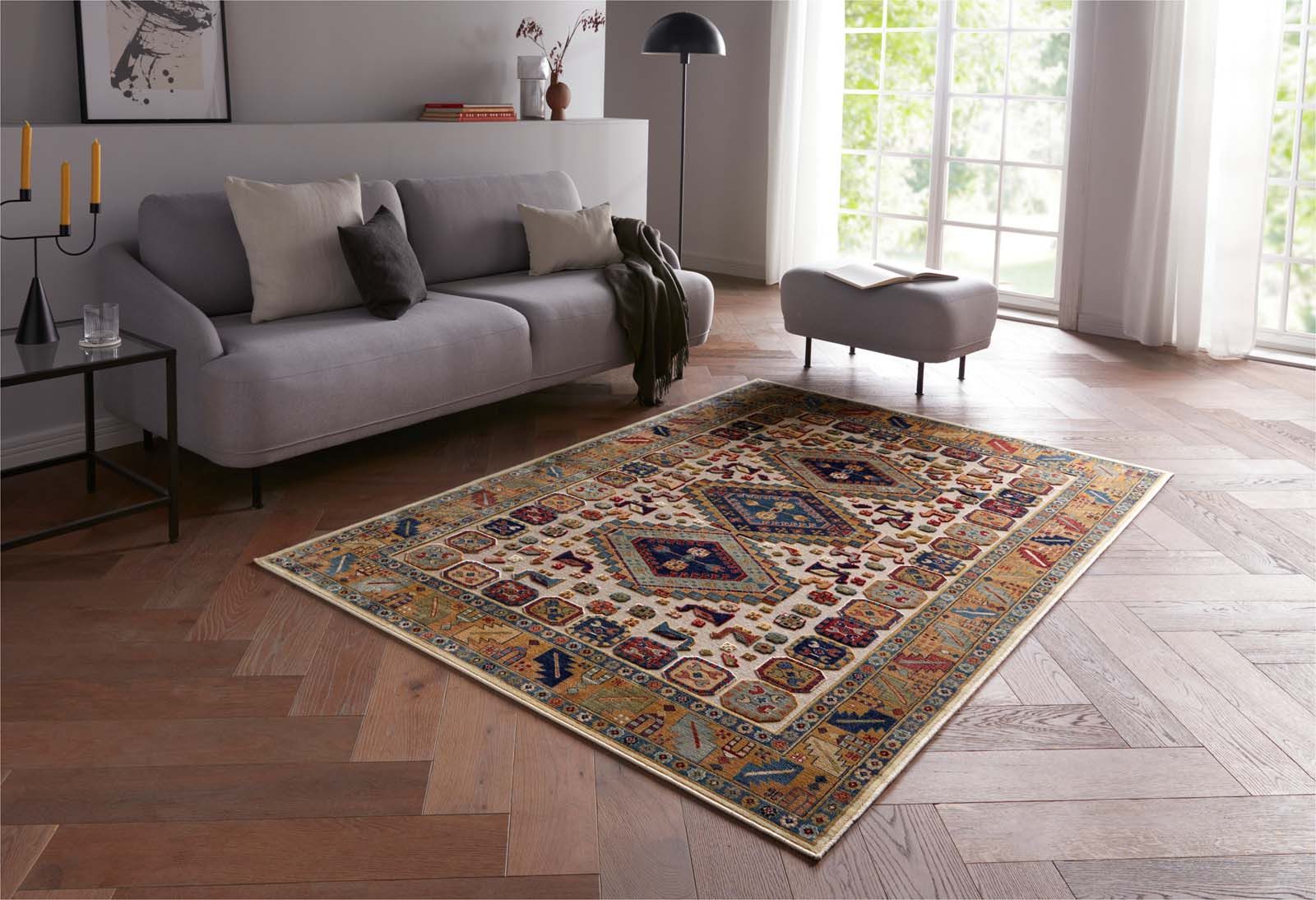 TaraCarpet Teppich Moderner Orientteppich Farah Shiraz, rechteckig, Höhe: 6 mm, Wohnzimmer, Schlafzimmer, Esszimmer, Farah Shiraz grün 140x200