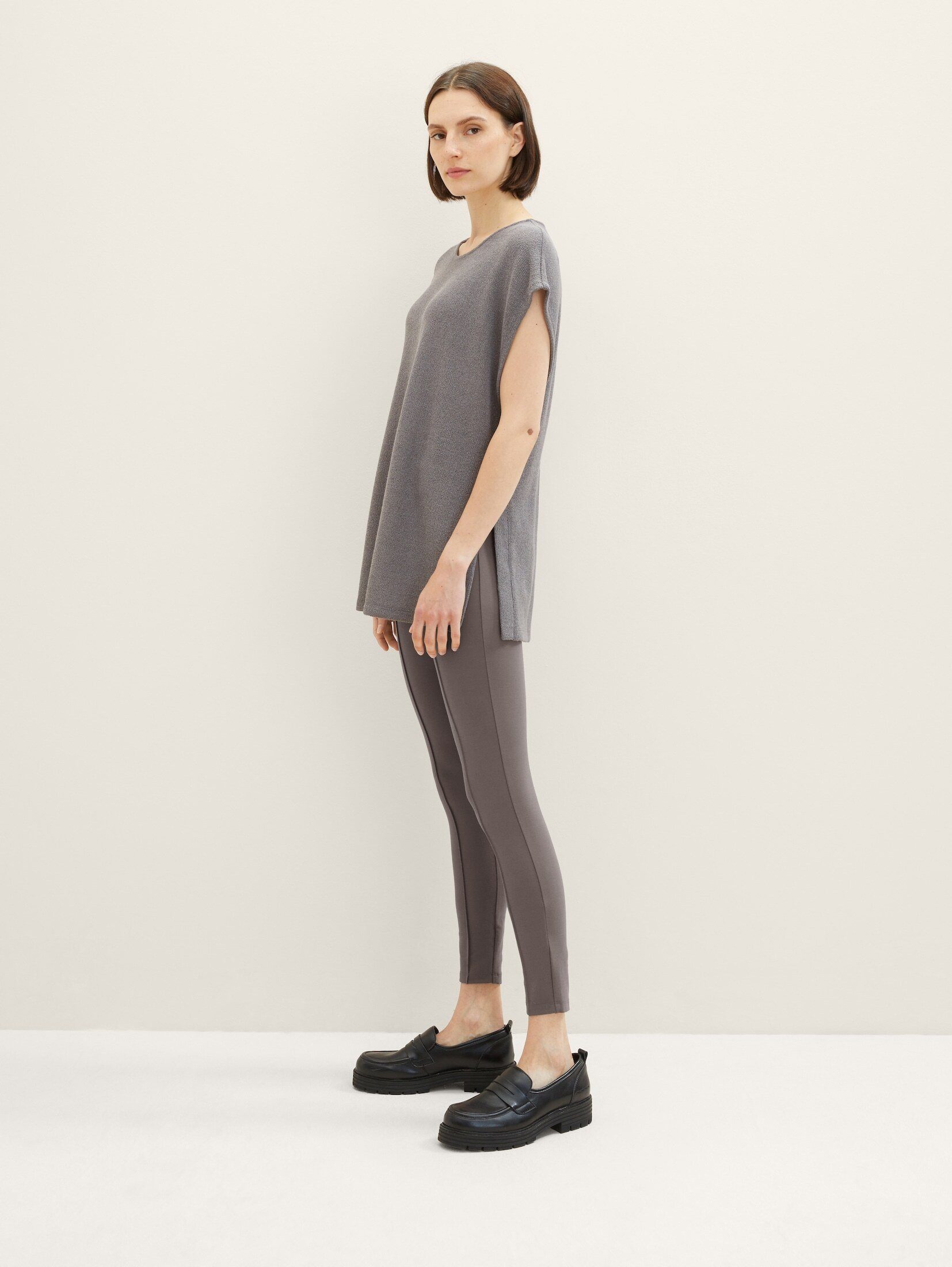 Culotte Treggings mineral TOM TAILOR mit Biesen grey dark