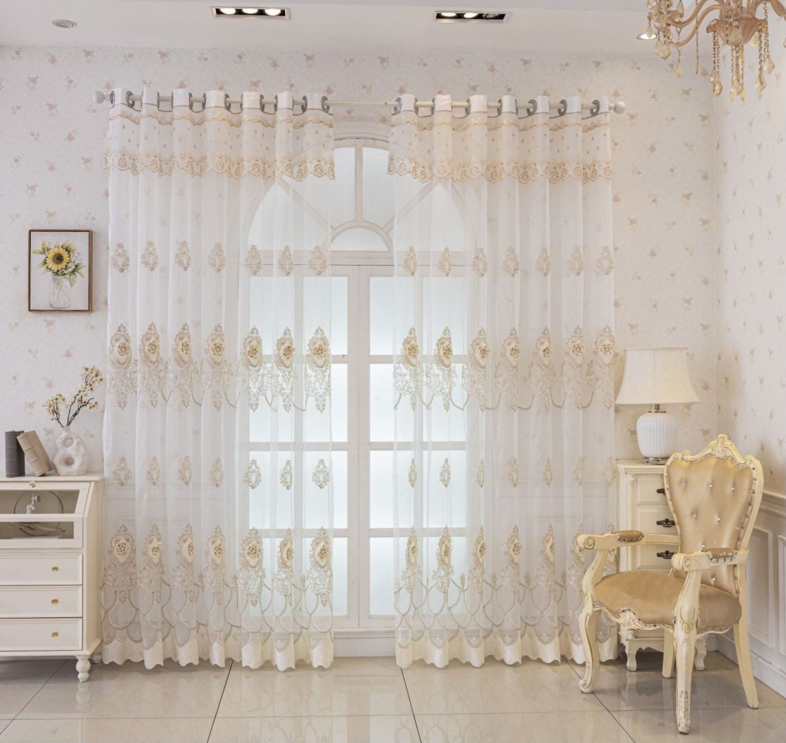 BYSURE Gardine (2 St), Ösen, halbtransparent, Stickerei Vorhänge aus weißem günstig online kaufen