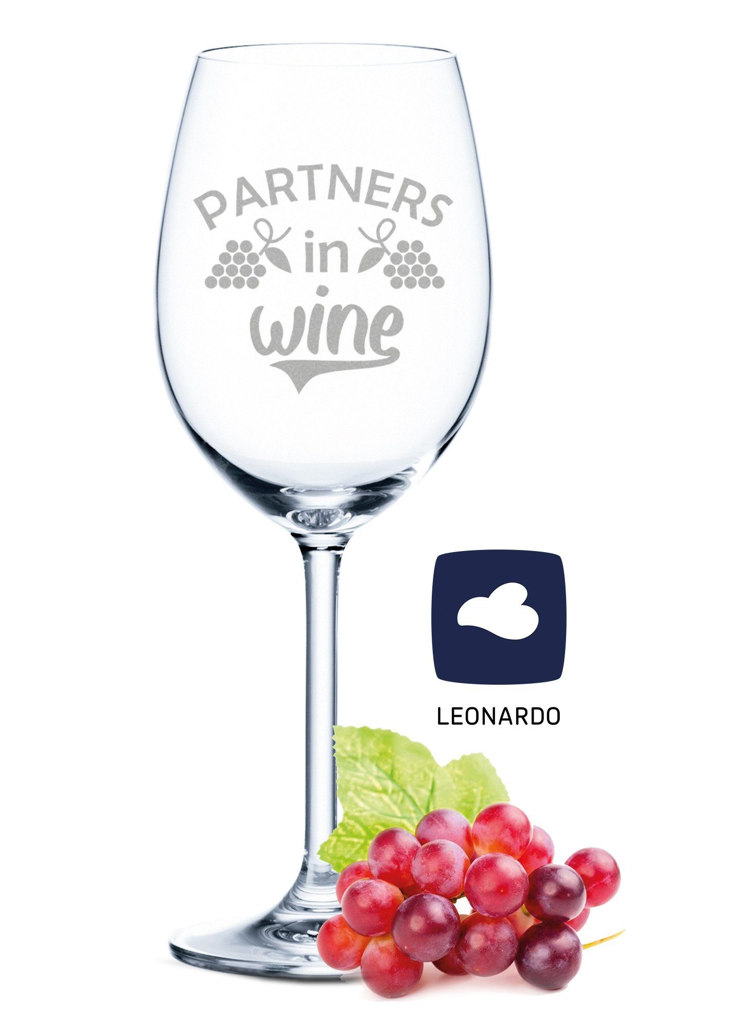 Rotweinglas Leonardo Weinglas mit Gravur - Partners in Wine