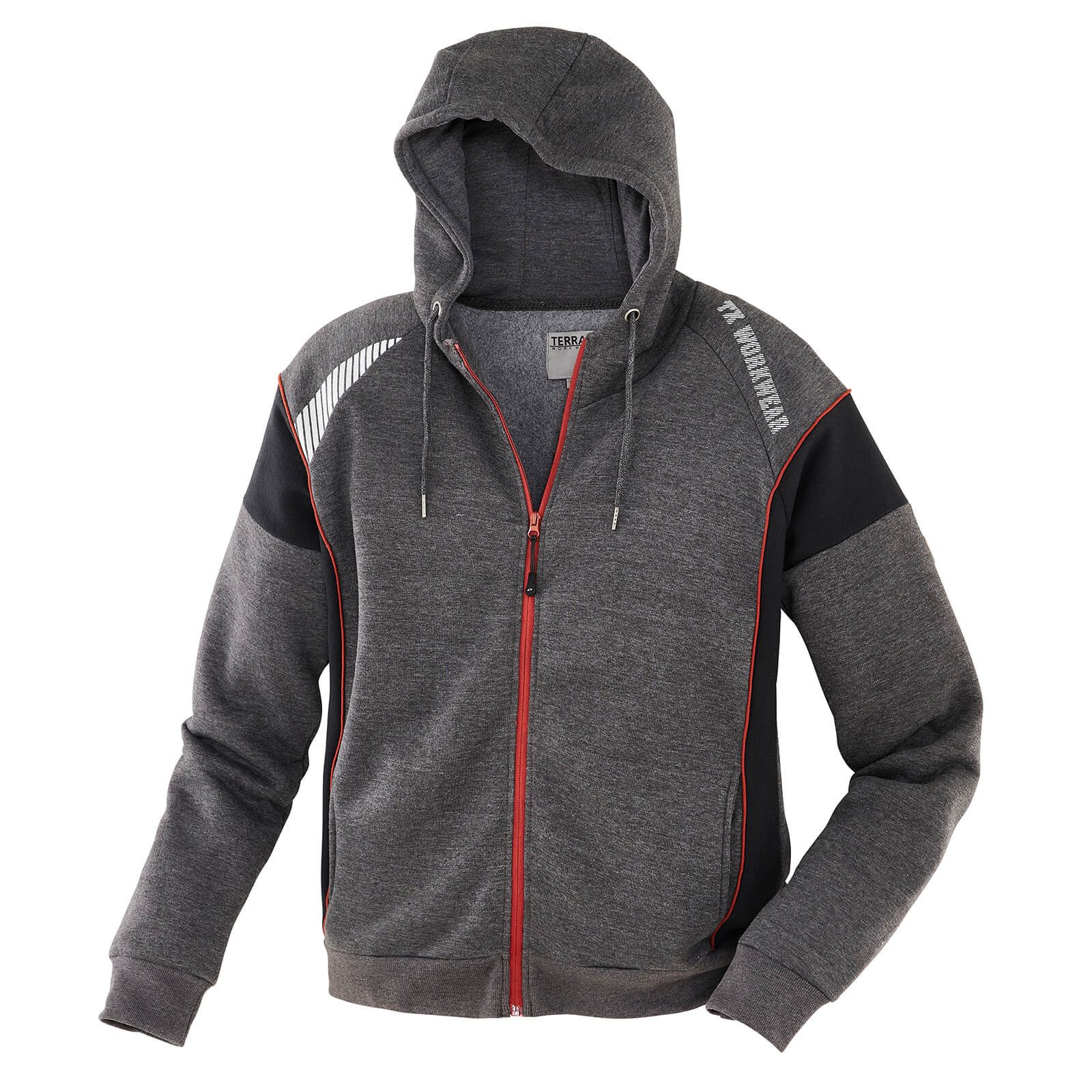 Terrax Workwear Kapuzensweatjacke Herren Sweatjacke mit Kapuze und reflekti günstig online kaufen