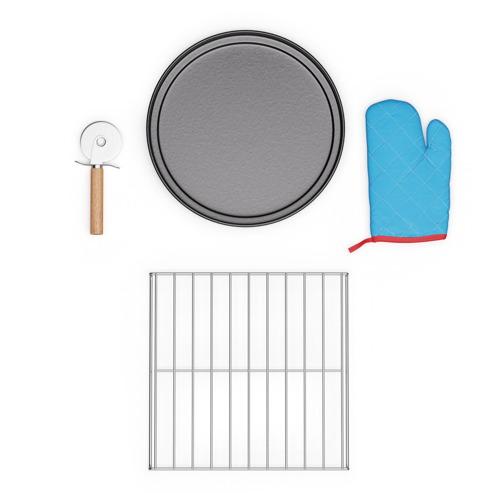 Klarstein Pizzaofen-Grillaufsatz PizzaForno Zubehörset 4-teilig, Edelstahl, (Set 4 Teilig), Pizza zubehor Cutter Pizzapfanne Handschutz Pizzaständer