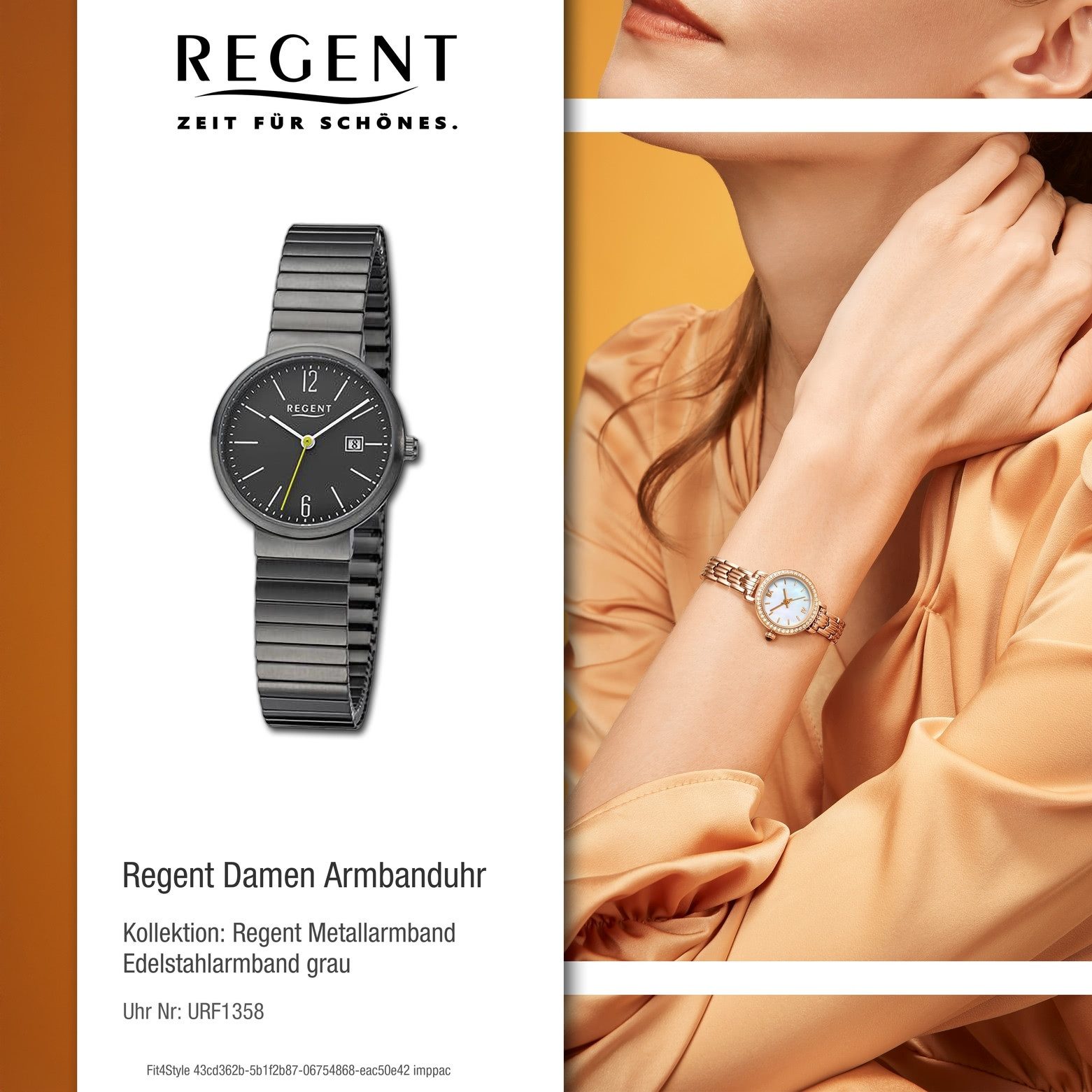Regent Quarzuhr Regent Damen Armbanduhr Analog, (Analoguhr), Damen Armbanduhr rund, extra groß (ca. 29mm), Edelstahlarmband