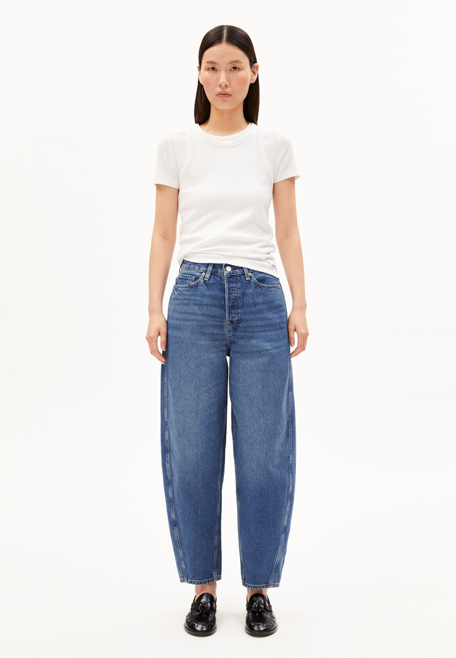 Armedangels Boyfriend-Jeans BAARLY BARREL Barrel Jeans recycelte Baumwolle (Non-Stretch) High waist