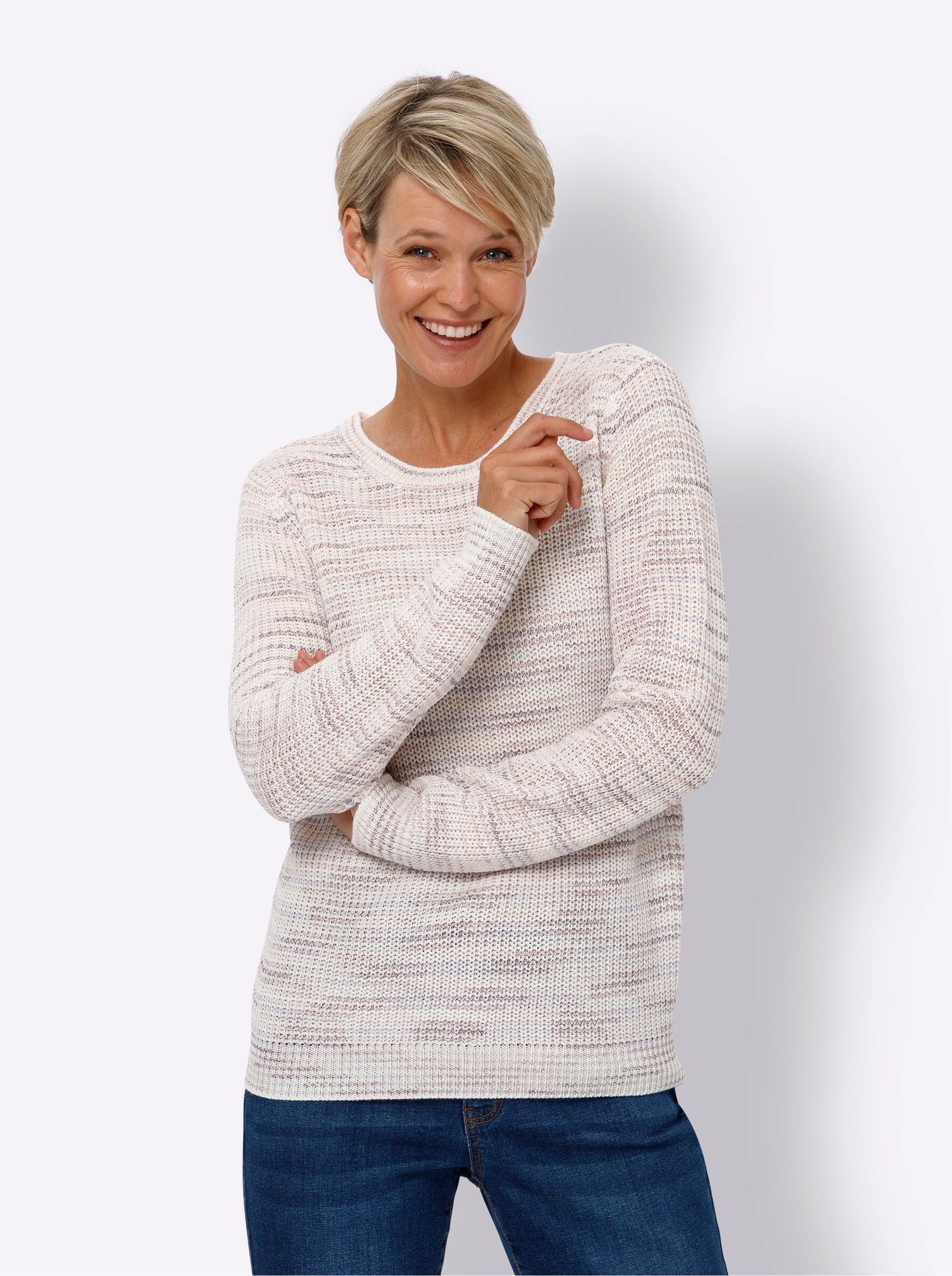 Sieh an! Strickpullover Rundhalspullover . günstig online kaufen