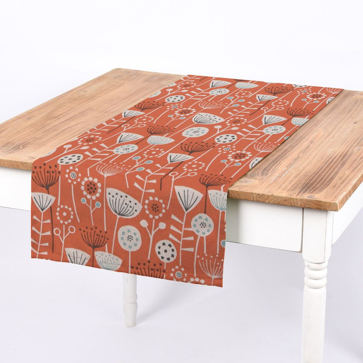 SCHÖNER LEBEN. Tischläufer SCHÖNER LEBEN. Tischläufer Fryett`s Blumen abstrakt orange, handmade