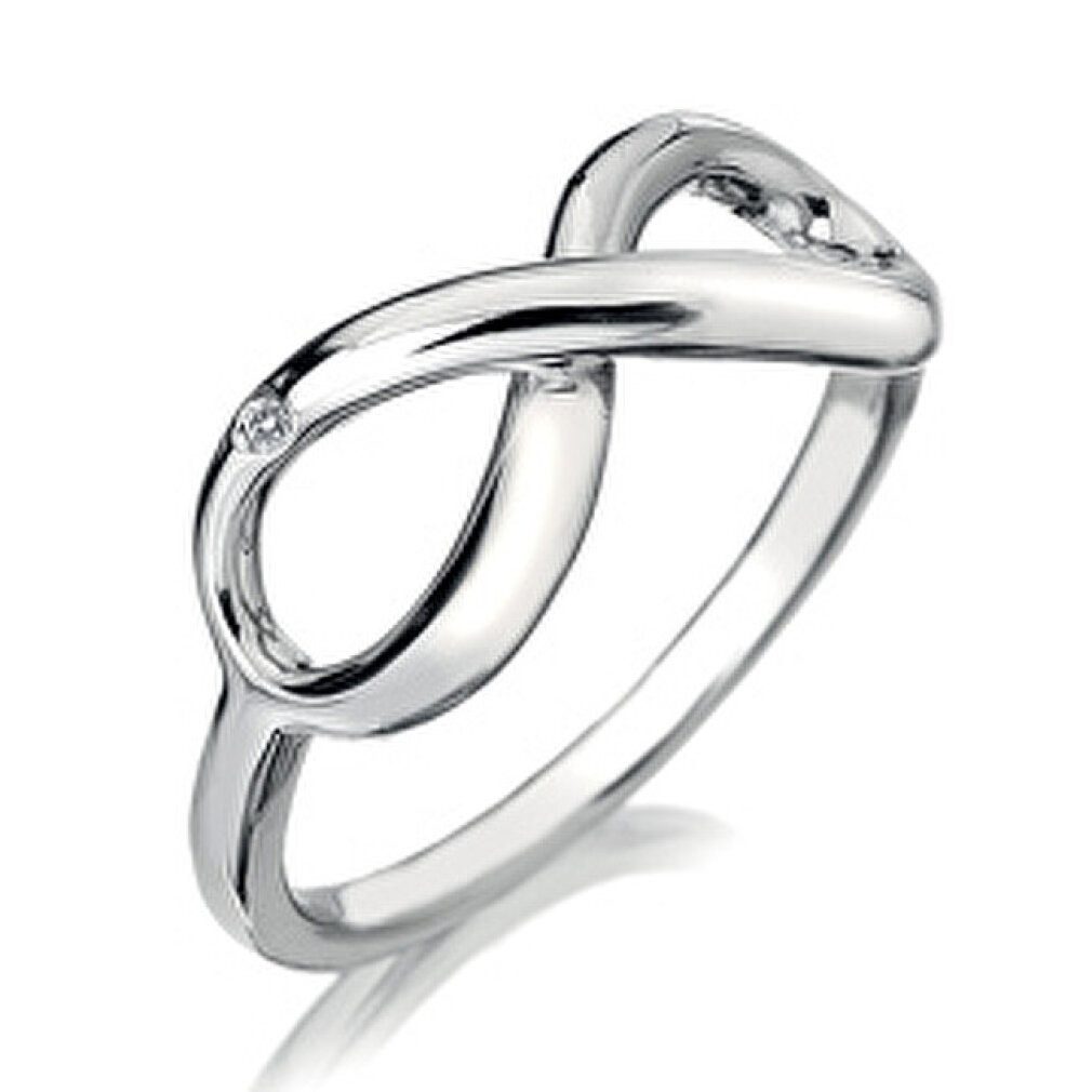Diamond Fingerring Silver Ring Infinity DR144 - Circuit: 59 mm