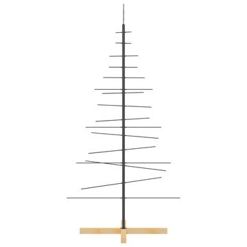 vidaXL Künstlicher Weihnachtsbaum Weihnachtsbaum Metall mit Holzständer Schwarz 150 cm
