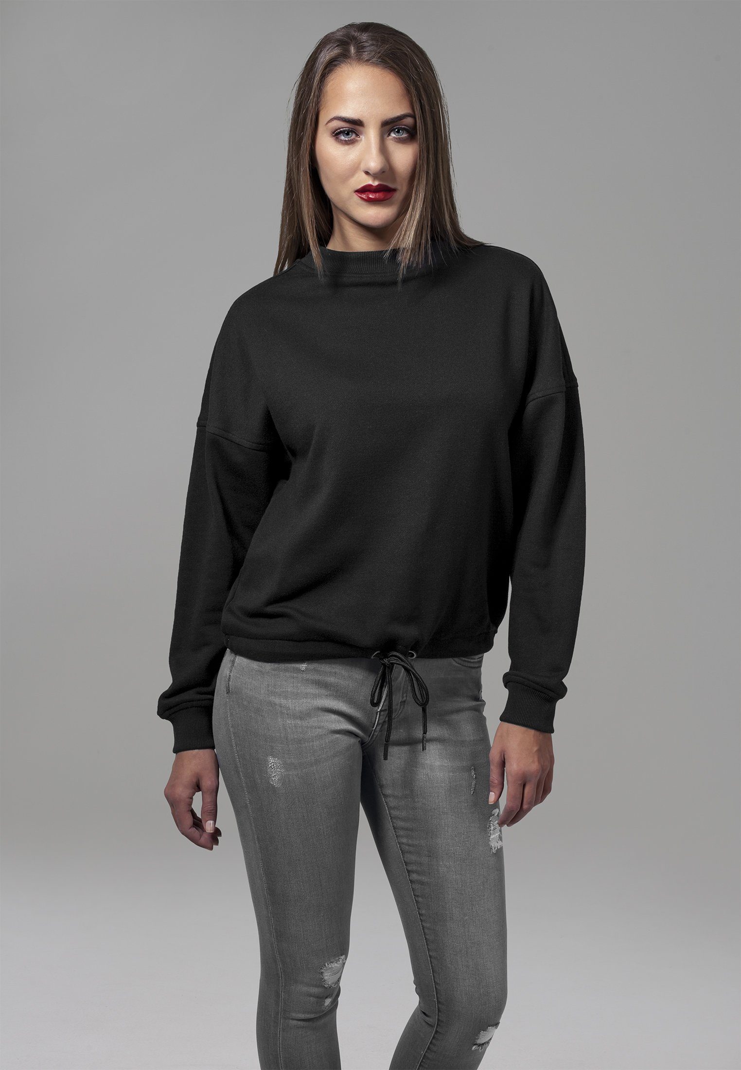 URBAN CLASSICS Sweater Damen Ladies Oversized Crew (1-tlg)