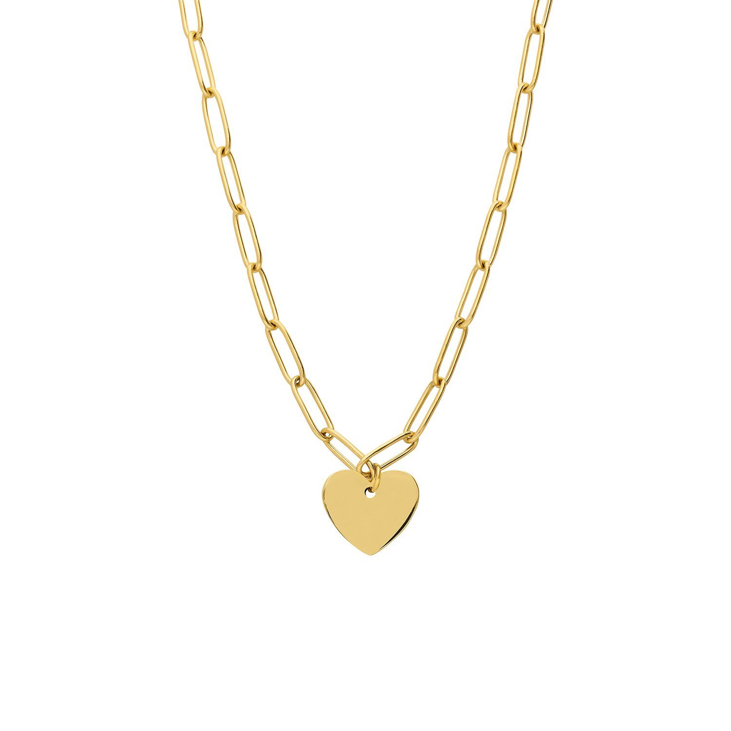LUCARDI Kette mit Anhänger Halskette - Stahl - Gold - Damen