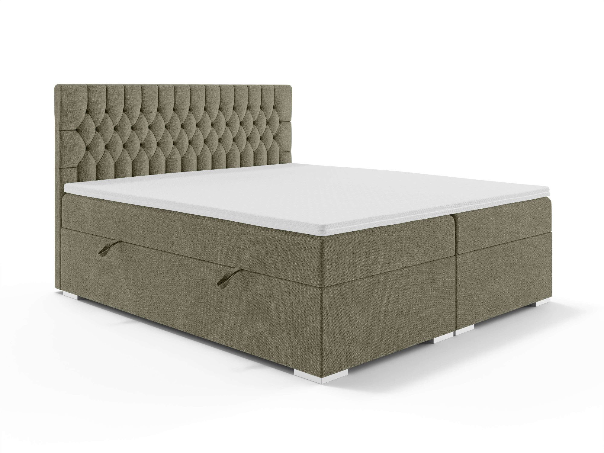 Home affaire Bett ALIY mit Matratze und Topper, in 3 Breiten (140, 160 und 180 cm), Boxspringbett mit Kopfteil, Bettkasten, Matratze (BFK/TFK) und Topper