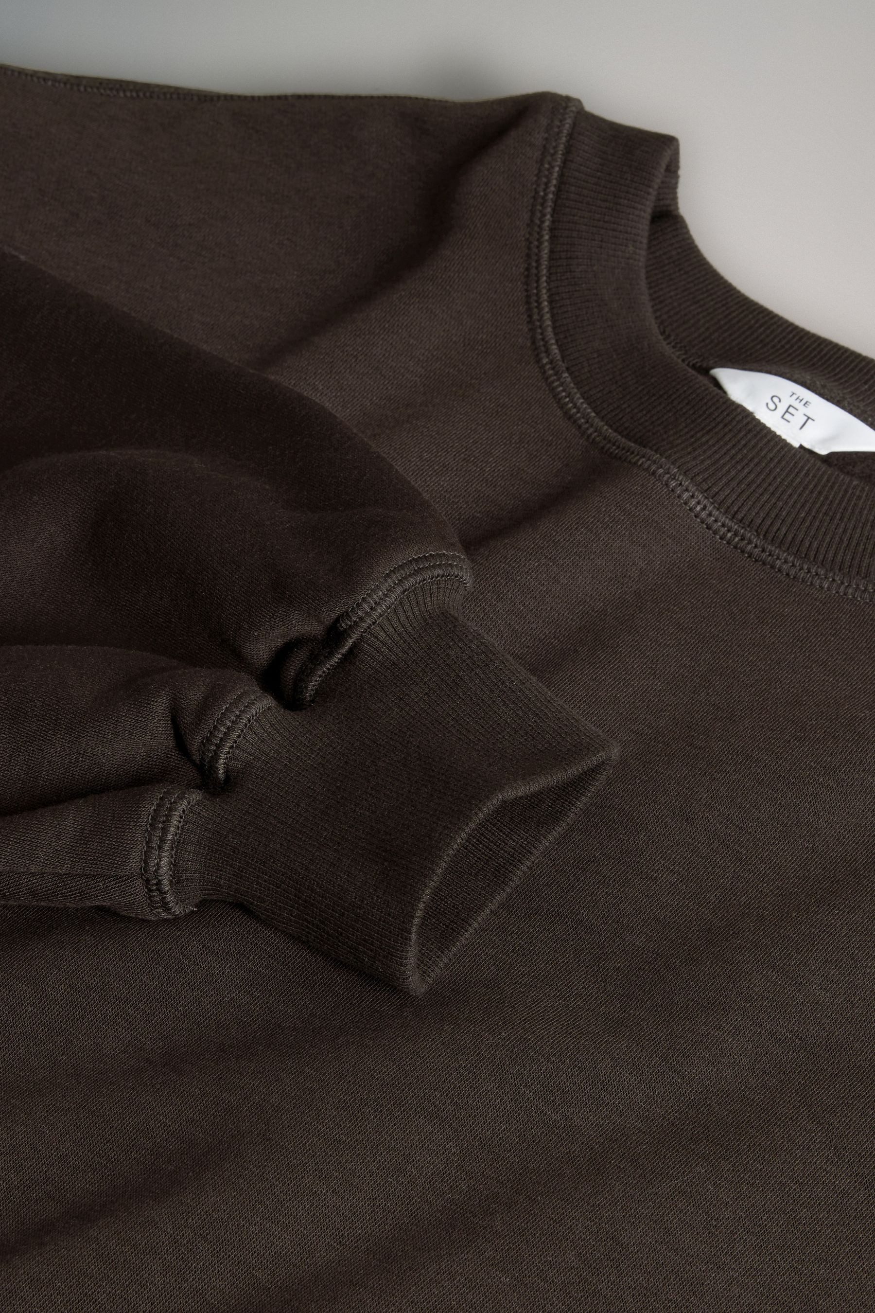 The Set Sweater 2 x The Set Lange Sweatshirts mit seitlichem RV (2-tlg)