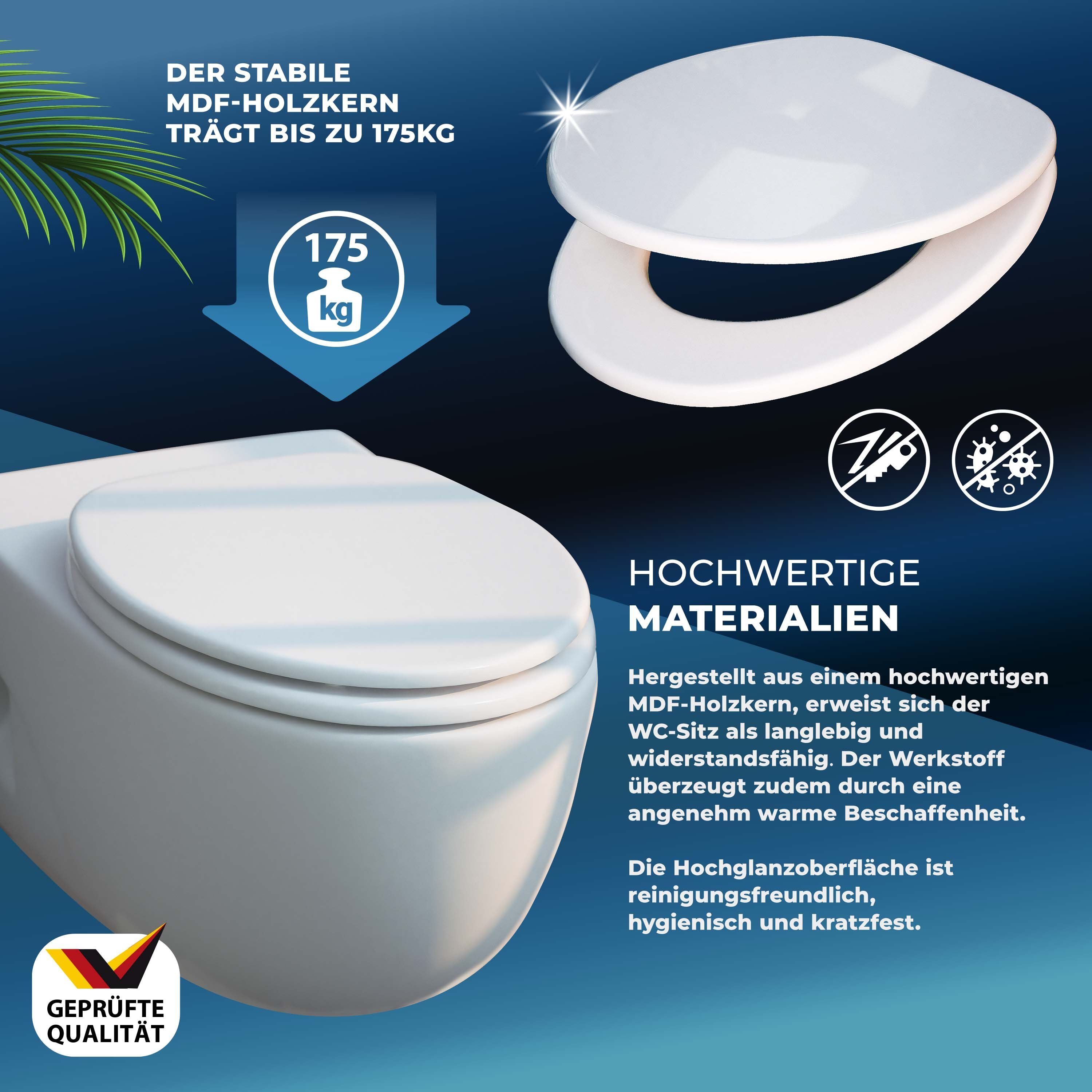 Casaria WC-Sitz, Doppelte Absenkautomatik MDF Holz günstig online kaufen