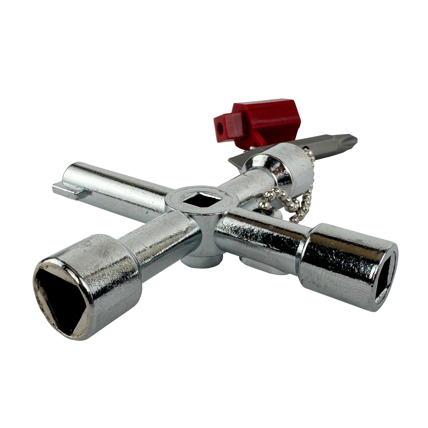 WELDINGER Schaltschrankschlüssel Schaltschrankschlüssel Mini 9 Funktionen Bitadapter Kombibit Druckguss, (1 St), Multifunktionsschlüssel für Schlüsselbund