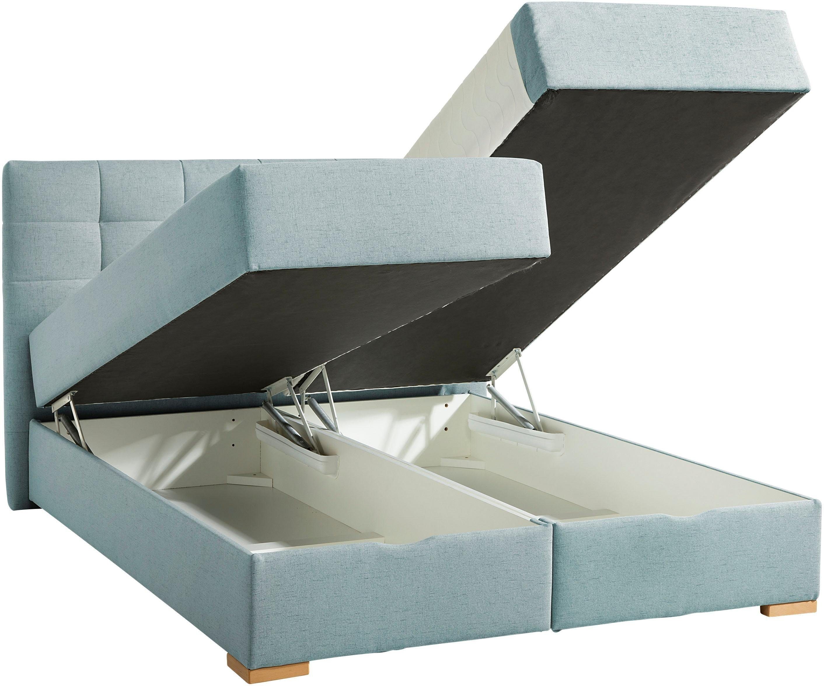 Home affaire Boxbett Olivet mit Bettkasten, in 4 Farben, 4 Breiten, 2 Matratzenarten, auch in Überlänge 220 cm