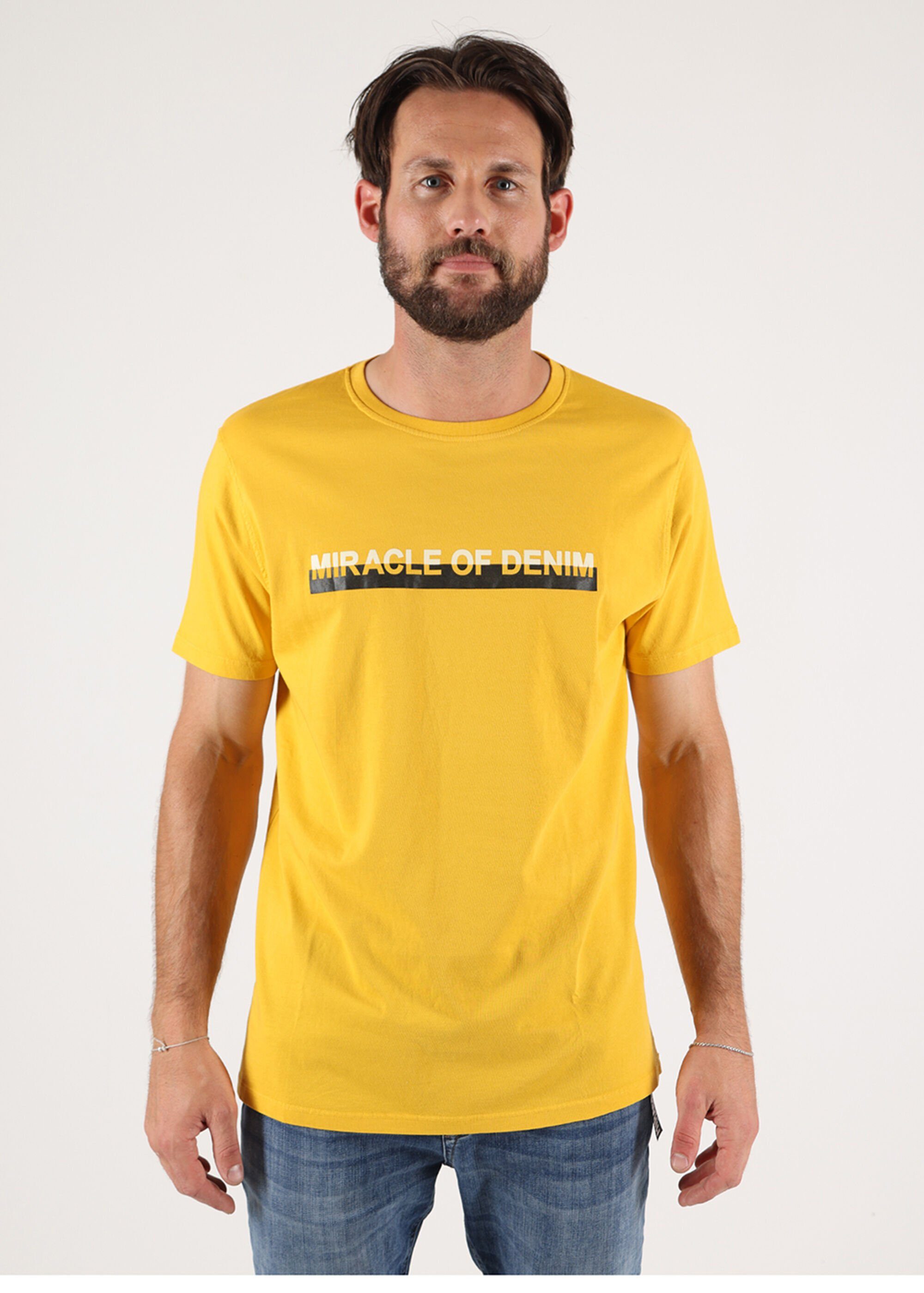 Miracle of Denim T-Shirt mit Rundhalsausschnitt Banana Yellow