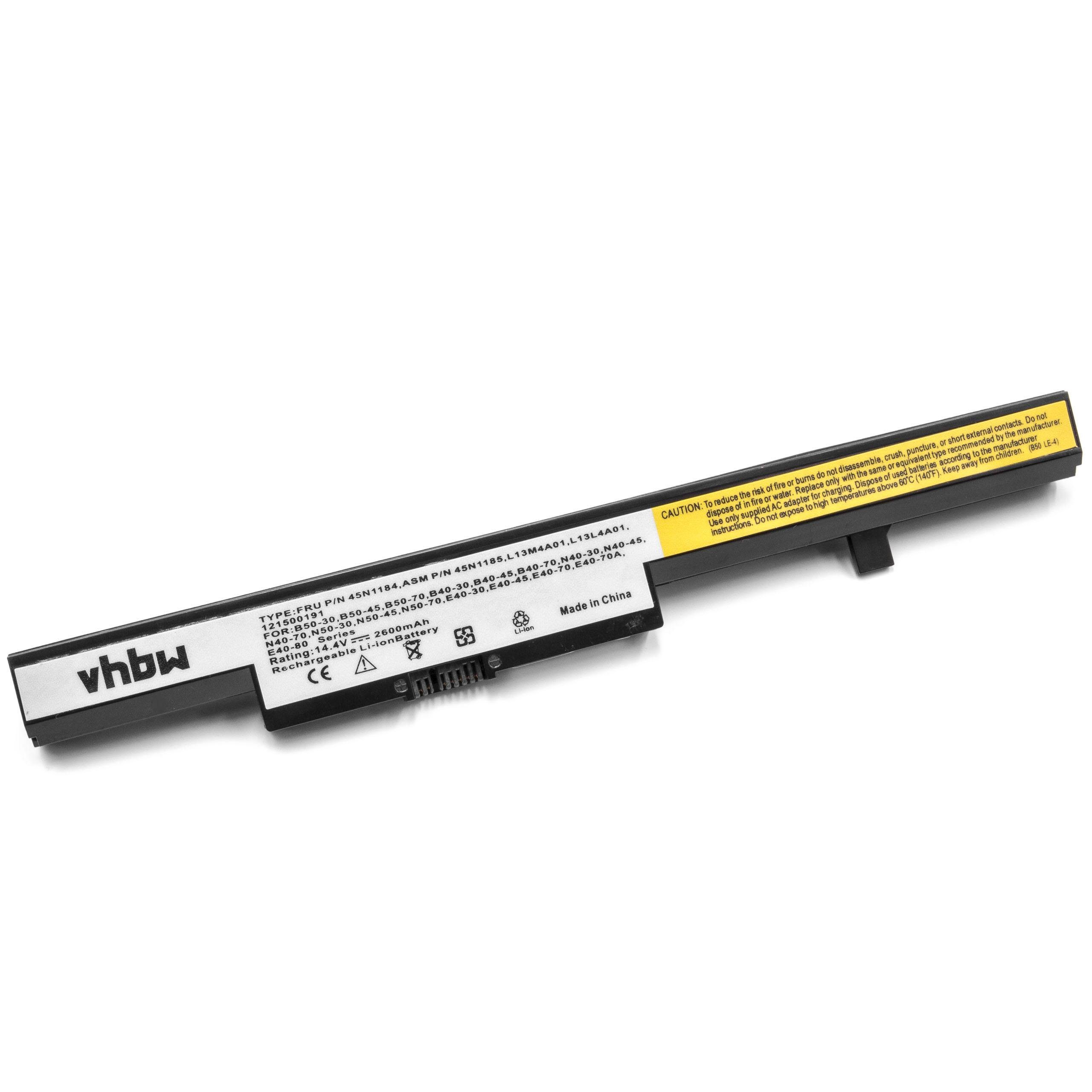 vhbw kompatibel mit Lenovo Eraser N50-45, N50-70 Laptop-Akku Li-Ion 2600 mAh (14,8 V)