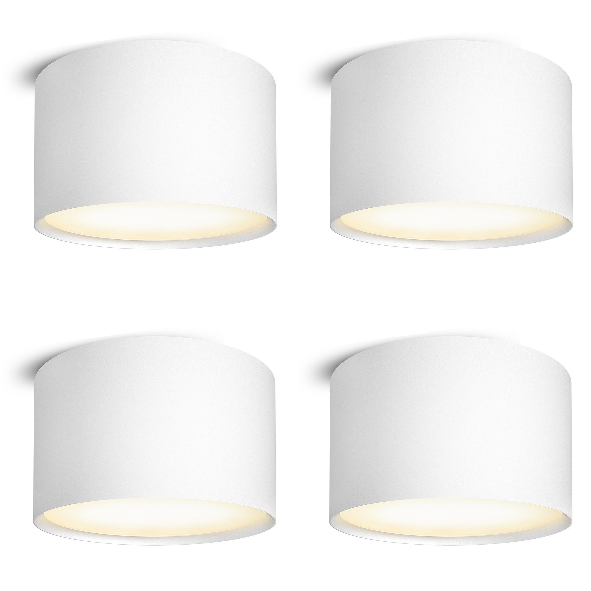 SSC-LUXon LED Aufbaustrahler PIATO Design LED Aufbaustrahler matt weiß warmweiß 6W, Warmweiß