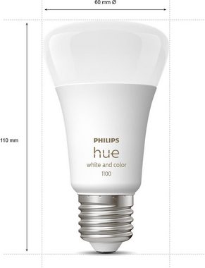 Philips Hue »White&Col. Amb. E27 3er StarterSet +DS 3x800lm 75W« LED-Leuchtmittel, E27, 5 St., Warmweiß, Farbwechsler