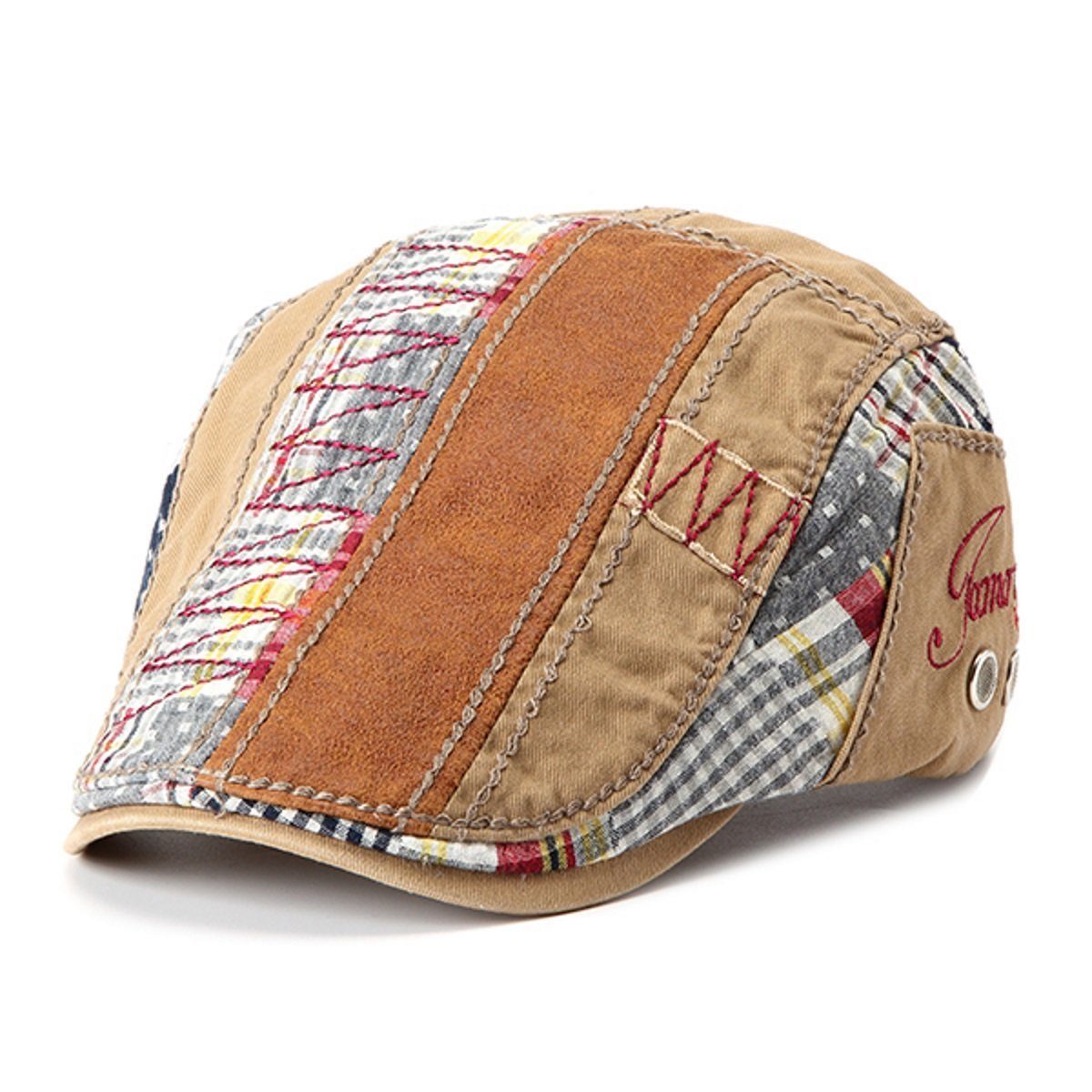 Sporty Flat Cap Gatsby Patch Schirmmütze mit Schirm Schiebermütze günstig online kaufen