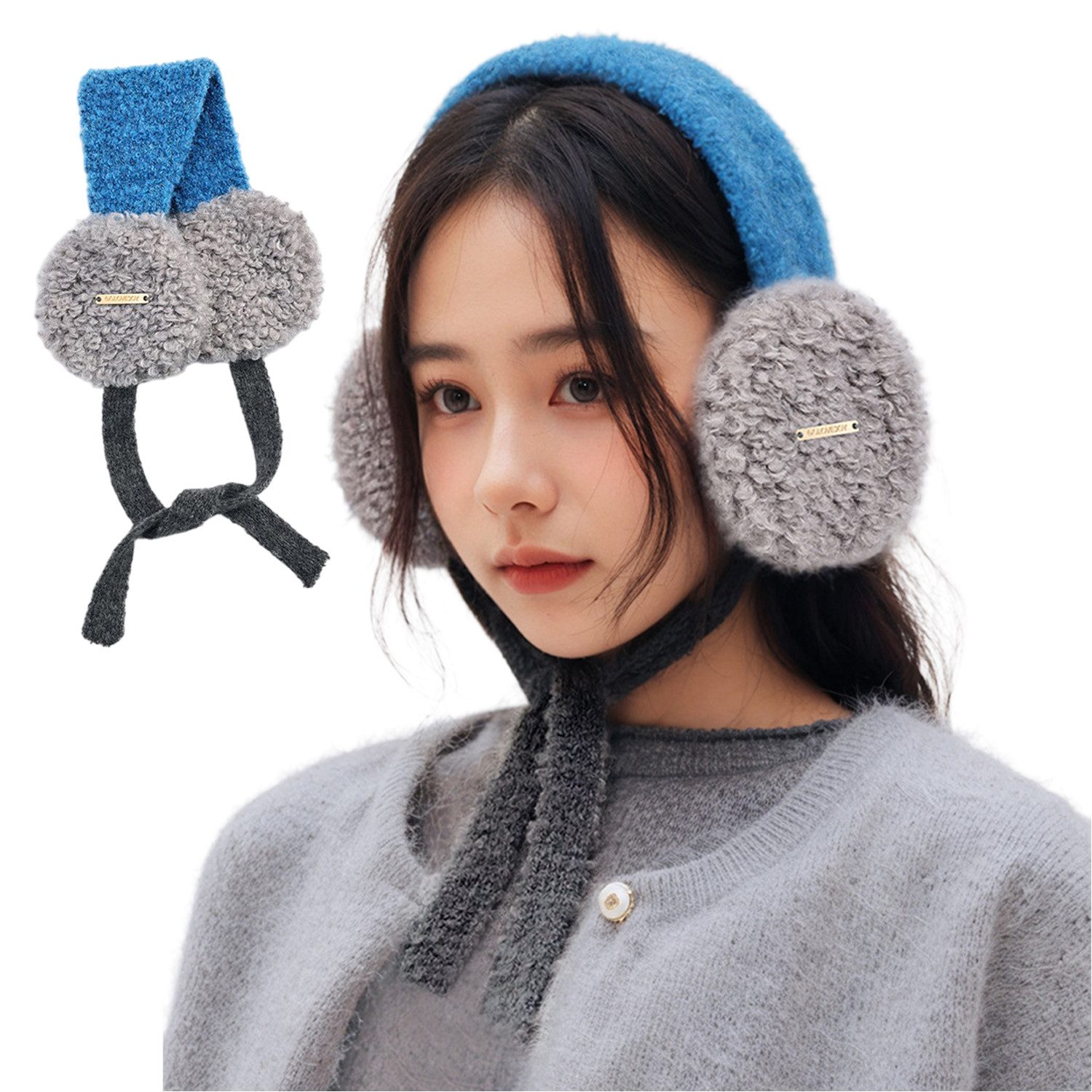 Refttenw Ohrenwärmer Damen Weiche Ohrenschützer ohne Bügel- Warme Kälteschutz& Anschmiegsam Leicht & faltbar