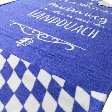 Bavariashop Handtuch Handtuch "Bratzn weg" • Bayerisches Badetuch • 80 x 155 cm, Frottee, Baumwolle, garngefärbt