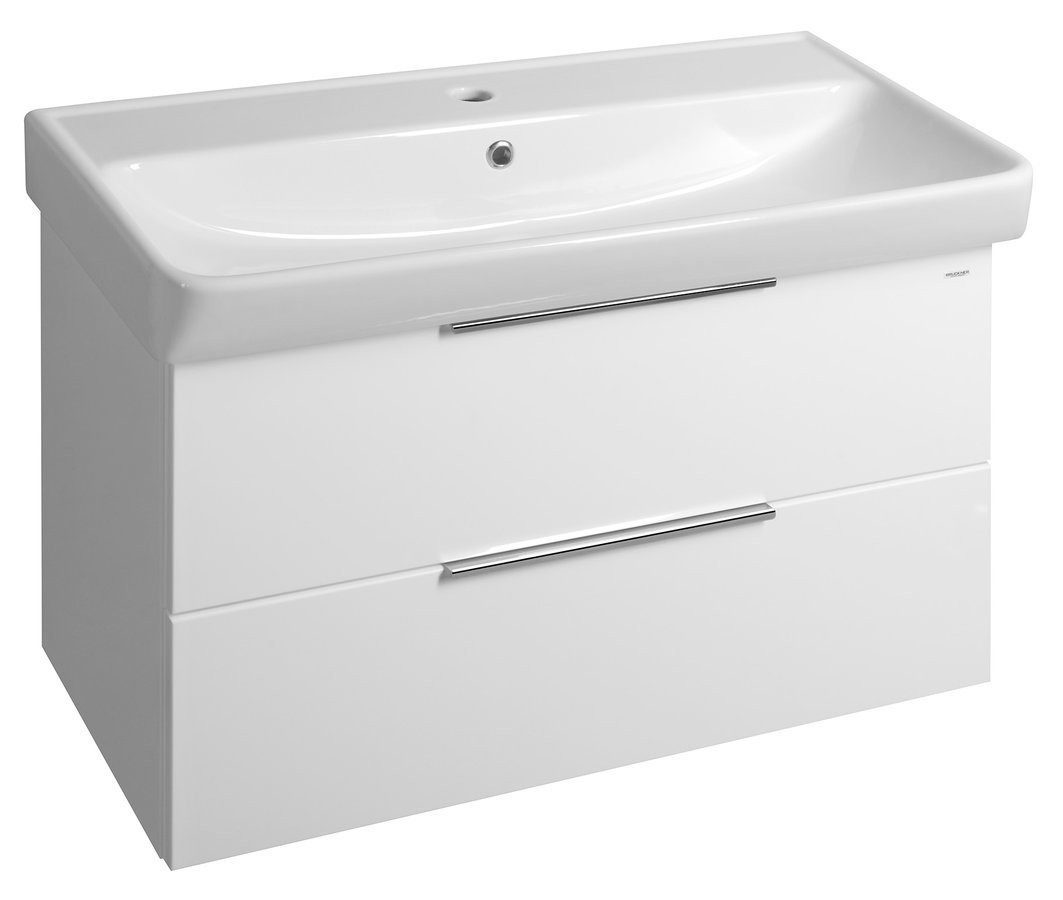 Bruckner Waschbeckenunterschrank NEON Unterschrank mit Keramik-Waschtisch 80x41,5 cm, weiß Bruckner-501-115-0-SET